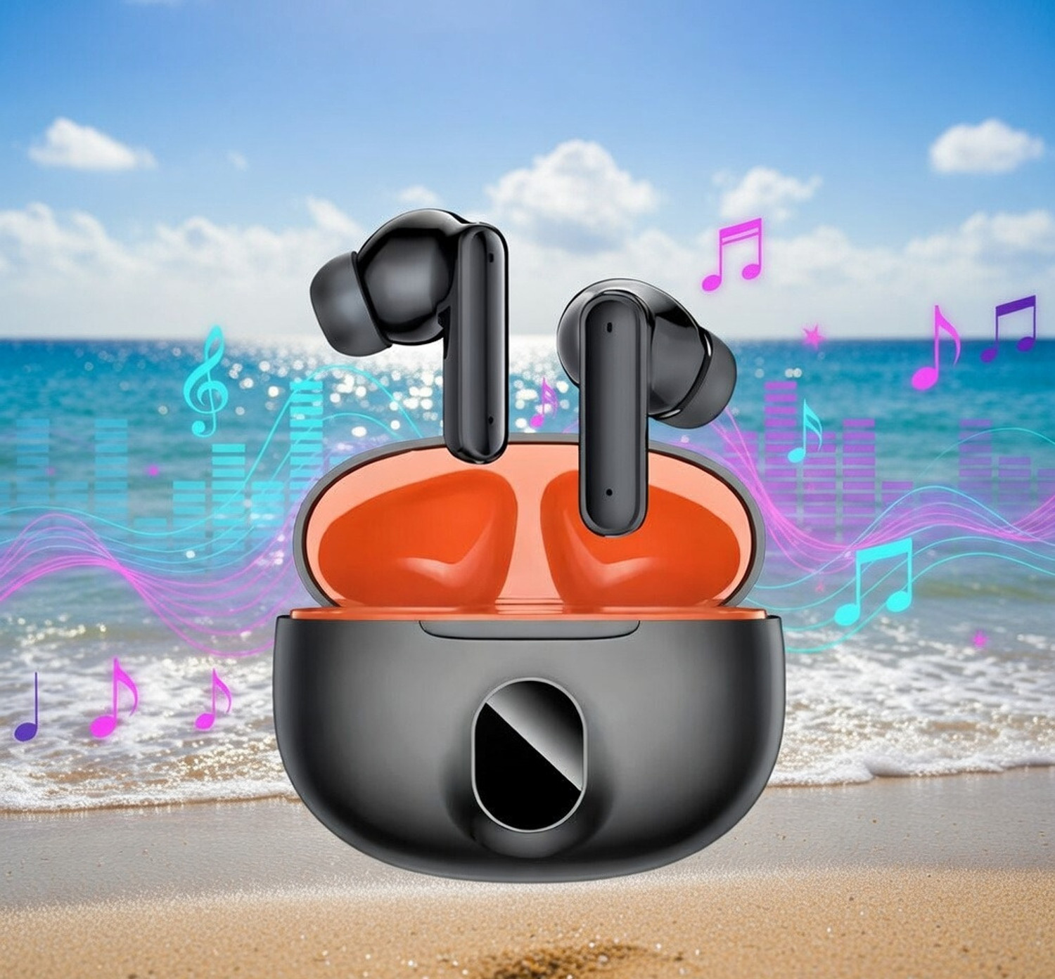 Image of DashBytes Q86 Retro Bluetooth Gaming Headset (Orange, True Wireless)