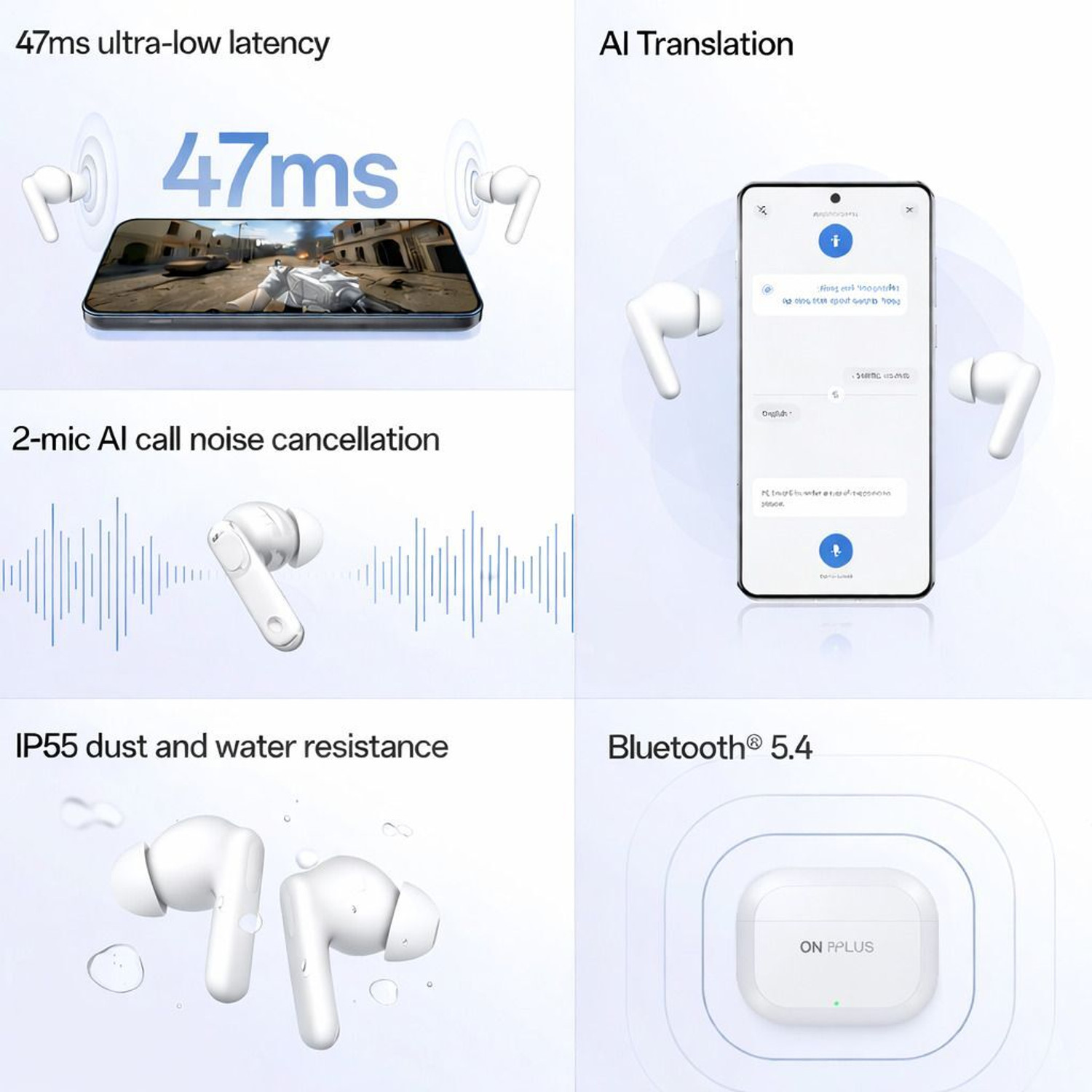 Image of OnePIus Nord Buds 3r TWS Earbuds up to 54 hours PIayback Bluetooth Headset (White, True Wireless)