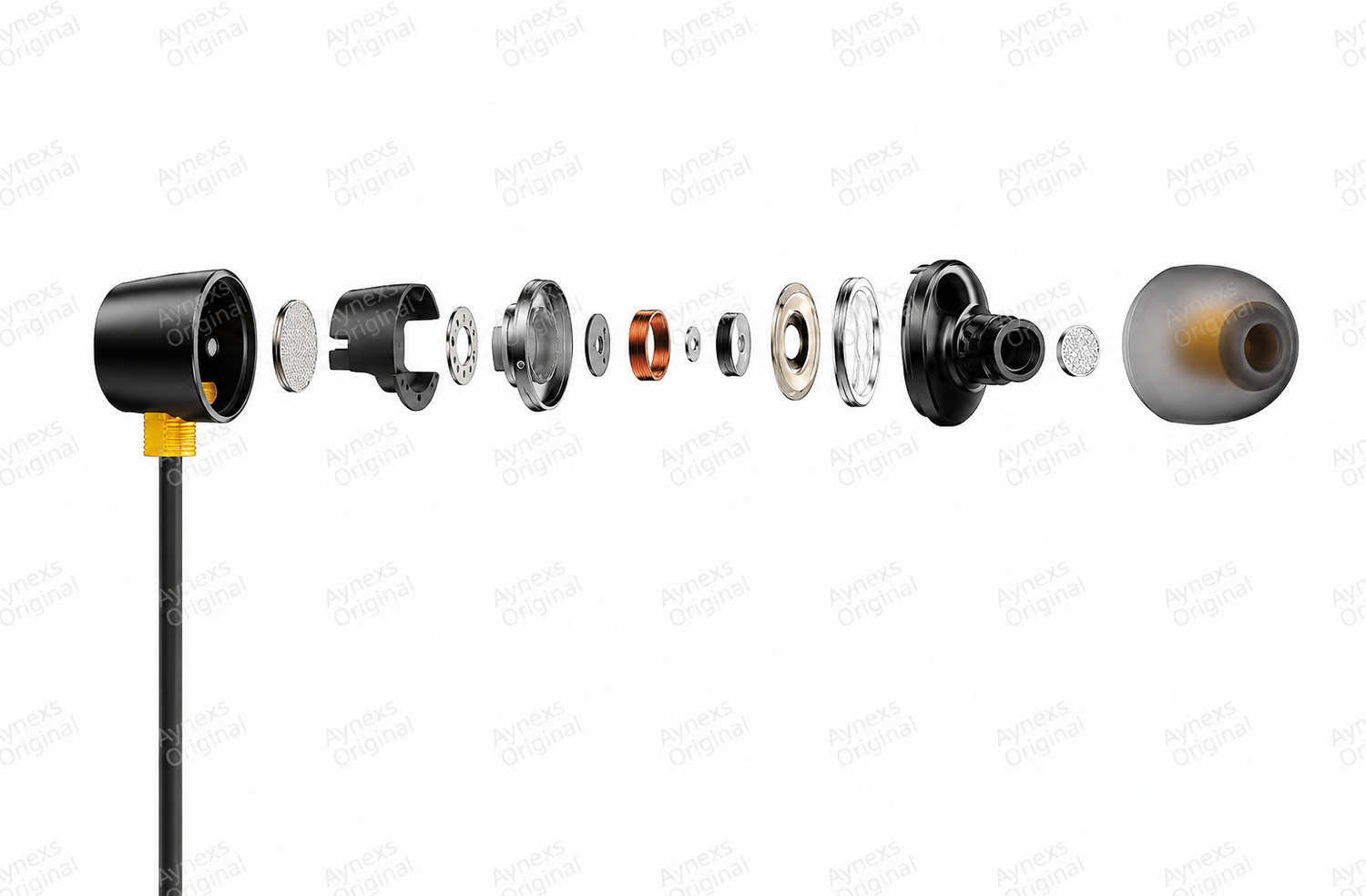 Image of AYNEXS ORIGINAL for Realme Buds 2 Neo Wired Earphones with Mic, 11.2mm Bass Driver, Tangle-Free Wired Headset (Black, In the Ear)