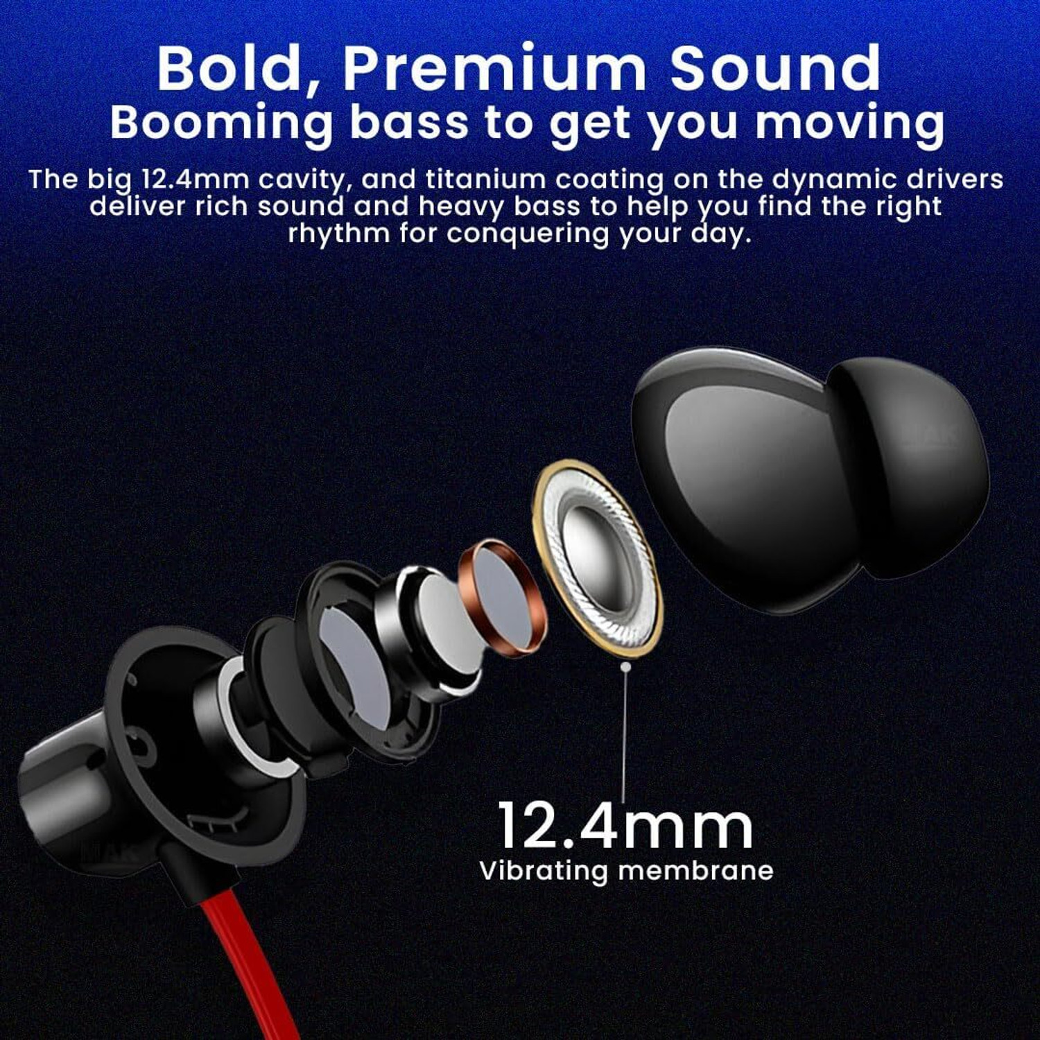 Image of Mobiwaves By On Plus Bullet Z2 Original Lowest Price Offer Bluetooth Headset (Black, Red, In the Ear)