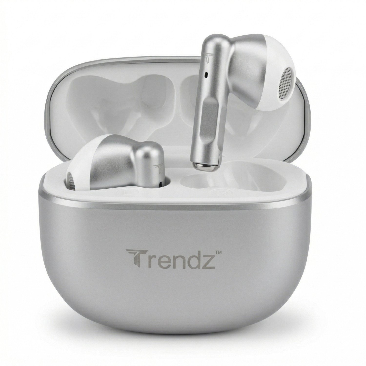 Image of GHEREL Original Earbuds Compatible For R-ealme Buds air 6 Bluetooth Headset (Earphone Long-Lasting Battery Noise Cancellation (Silver, True Wireless)