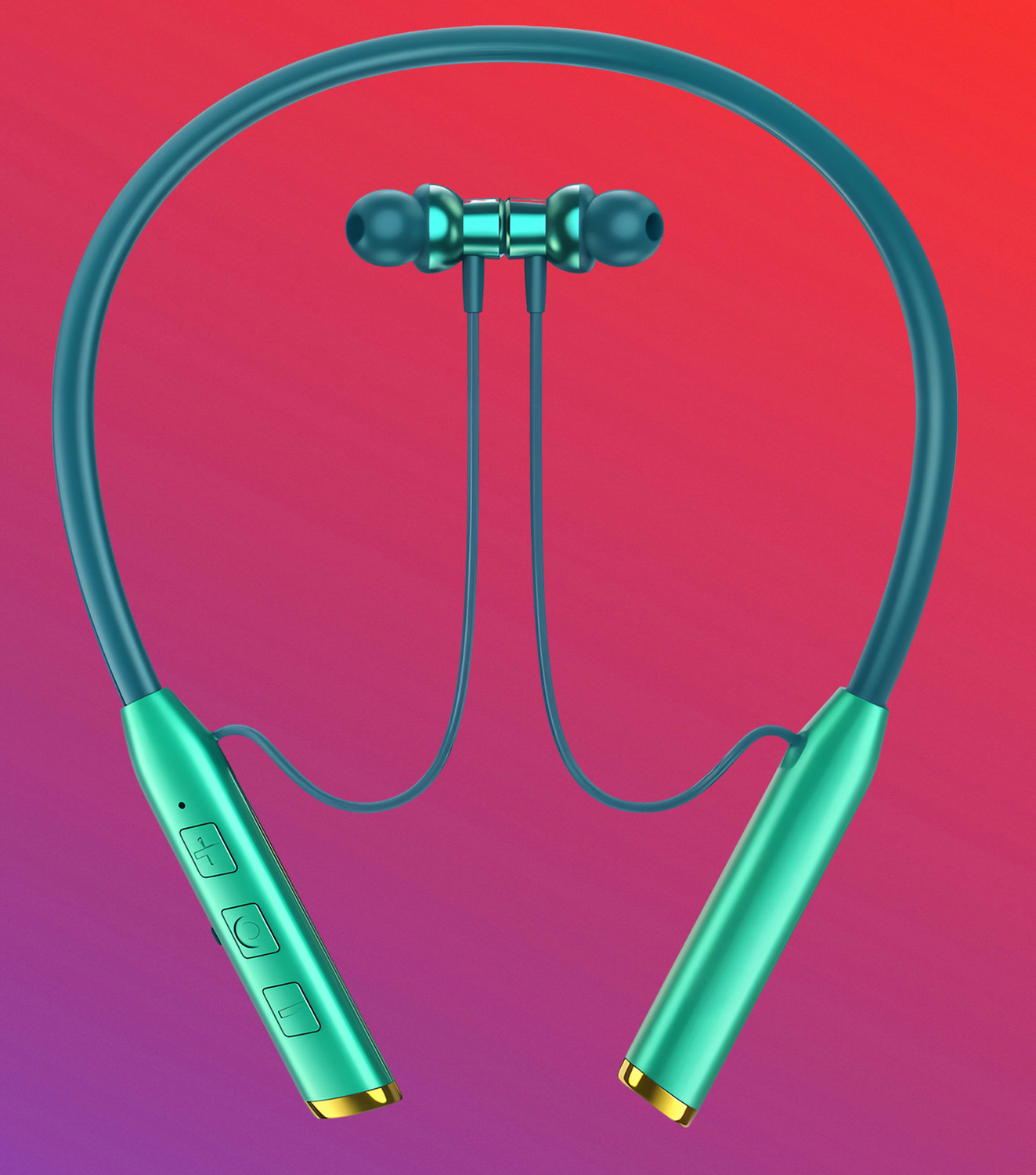 MR.NOBODY N80 Vibration Alert 48 Hours Playtime Cancellation Waterproof Neckband E33 Bluetooth Headset (Green, In the Ear) - Image 1