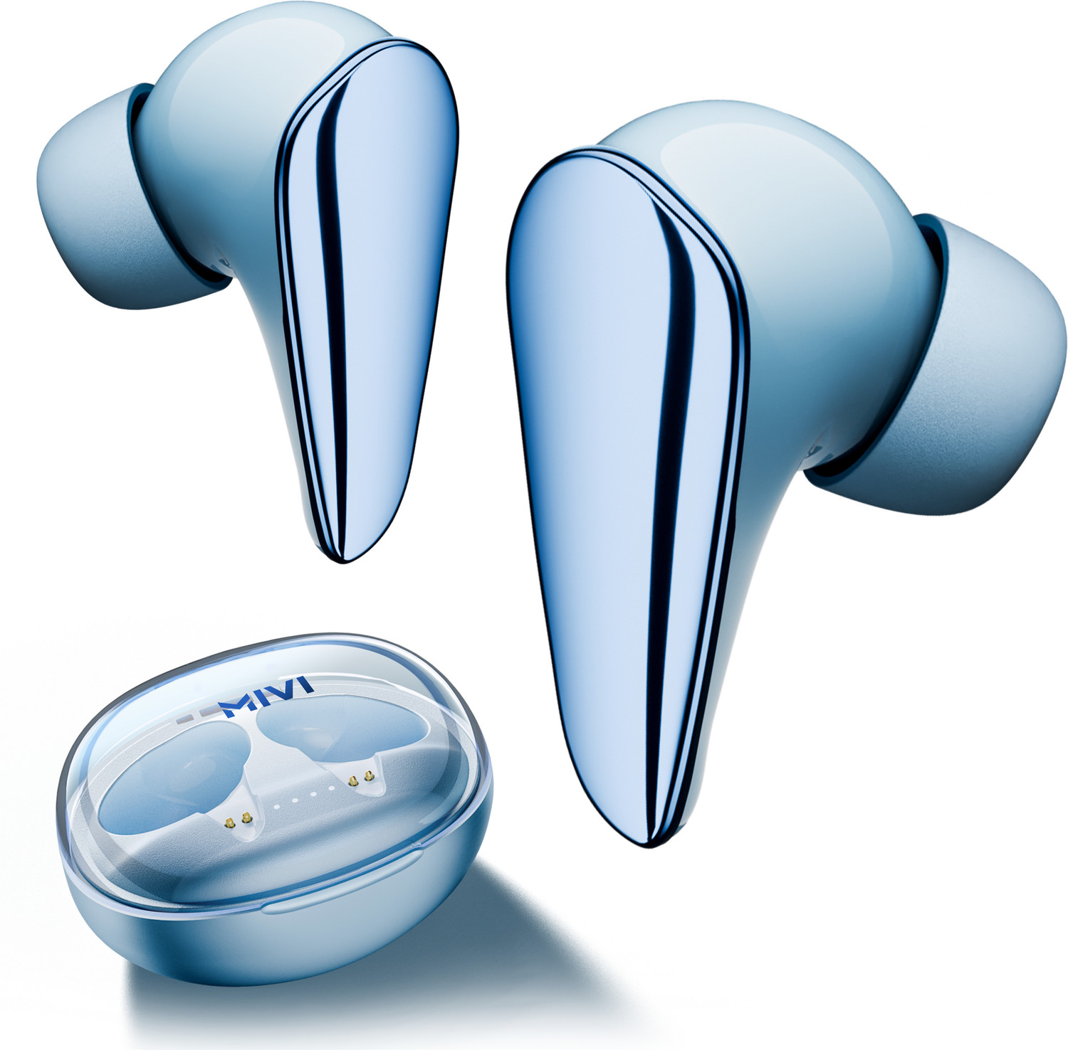 Mivi Duopods I7, 55Hrs PT, HD Call, Fast Charging, 3D Sound, AAC Audio Quality, 5.3v Bluetooth Headset (Sapphire Blue, True Wireless) - Image 1