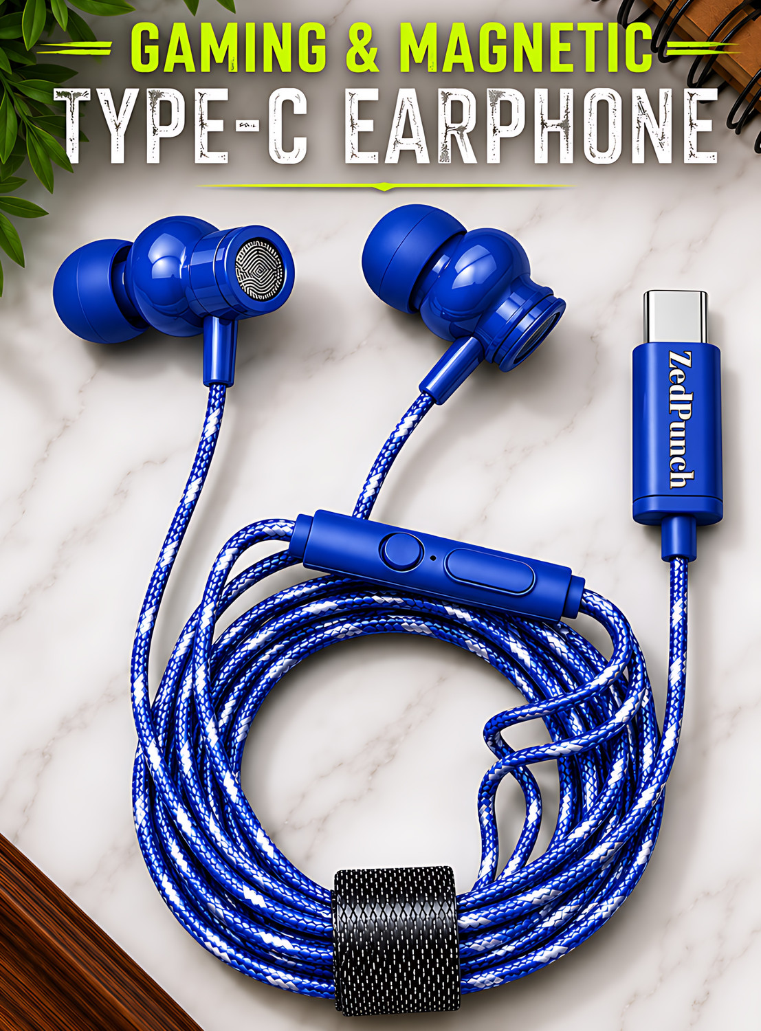 Image of EDENIC USB TYPE C METAL EARPHONE Wired Headset (GRAY, In the Ear)