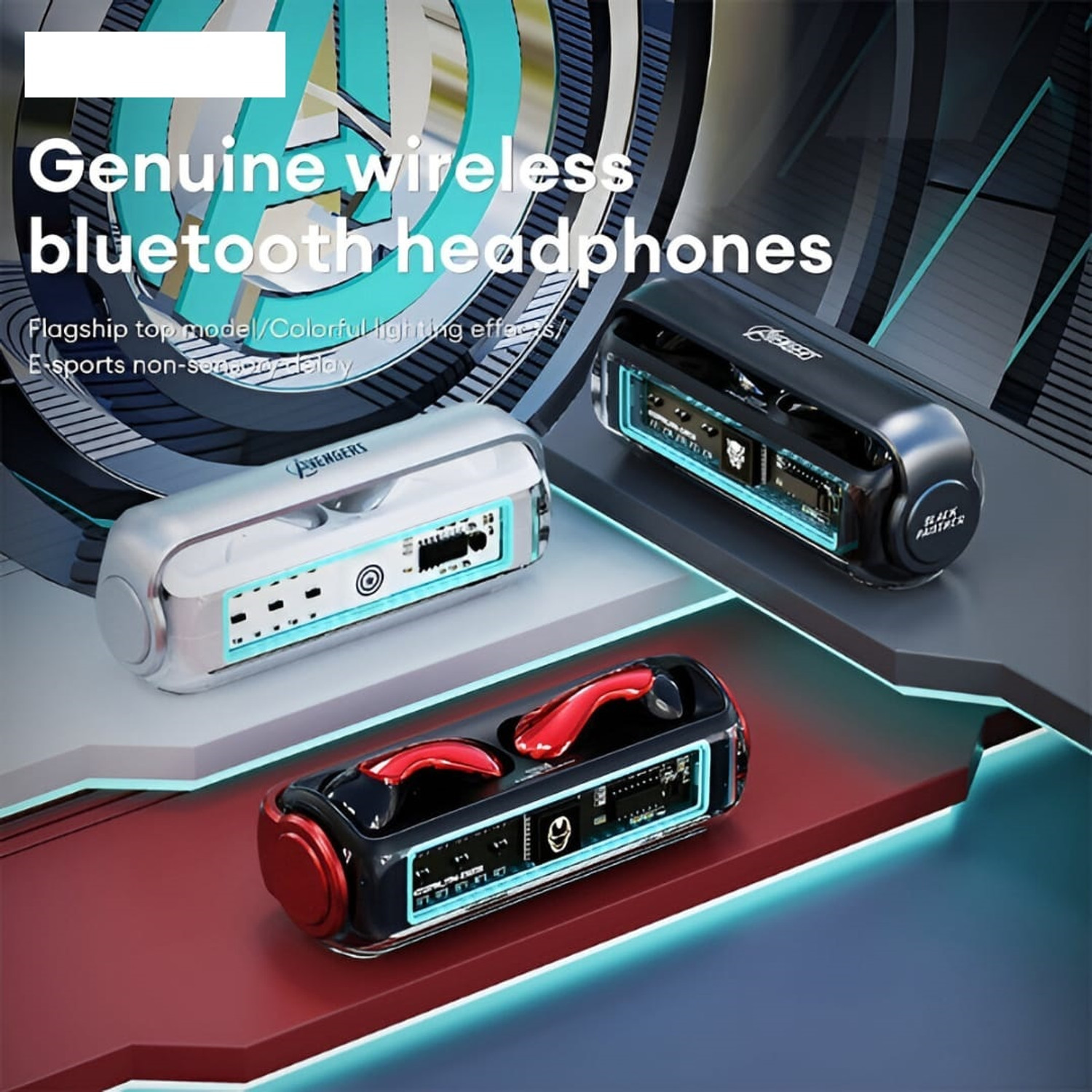 Image of Naama Premium Wireless Bluetooth Earbuds with Superhero-Themed Charging Case Deep Bass Bluetooth Headset (Multicolor, True Wireless)