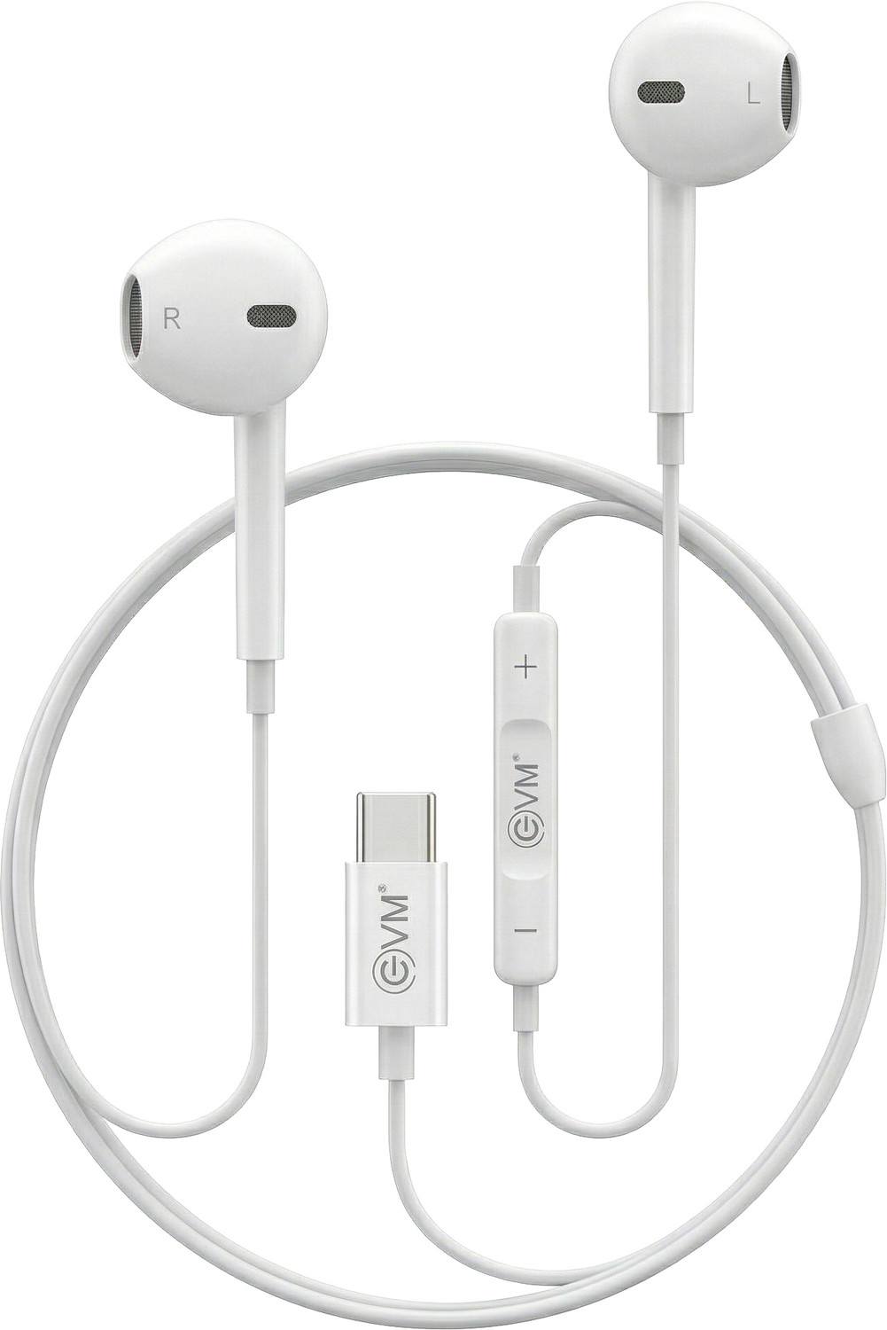 Image of twance wired earphone with Type C connector and 1.2 Meter length Wired Headset (White, In the Ear)