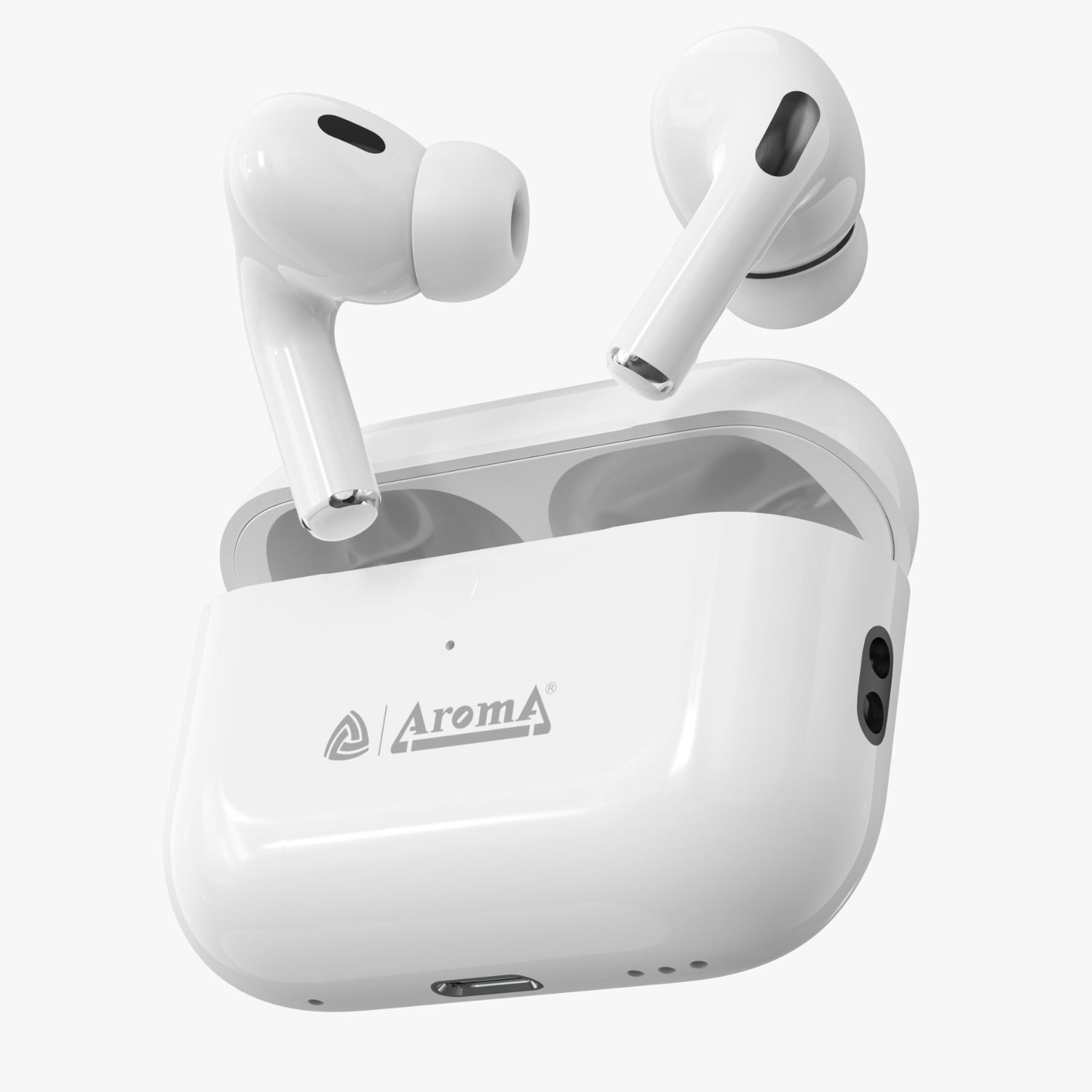 Image of Aroma NB121 Pro Pods Upto 40 Hours Playtime* Type C Fast Charging Dual Pairing Earbuds Bluetooth Headset (Crystal White, True Wireless)