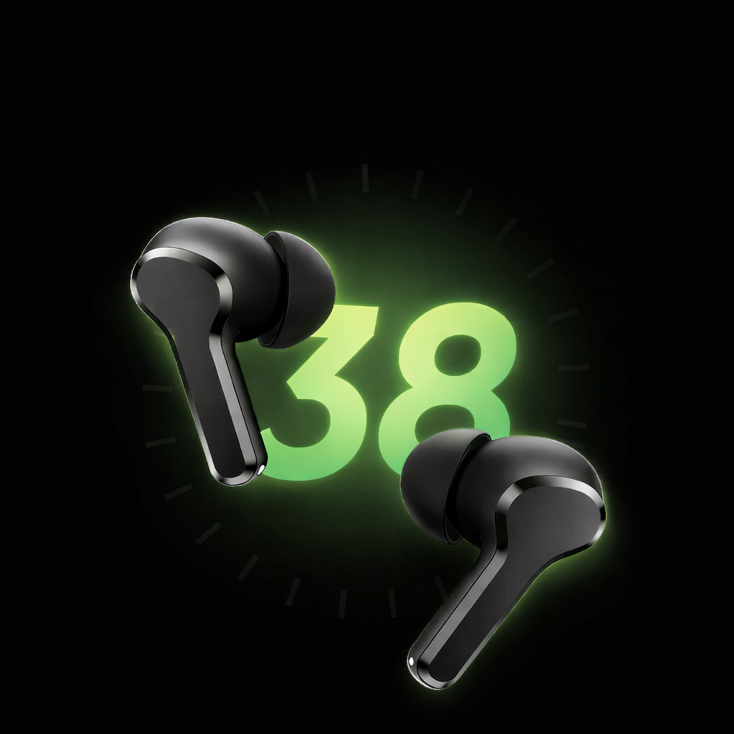 Image of GHEREL Wireless Ear Buds X550 for Black Shark 3 Pro Earphones Cinematic Spatial Audio Bluetooth & Wired Headset (Black, True Wireless)