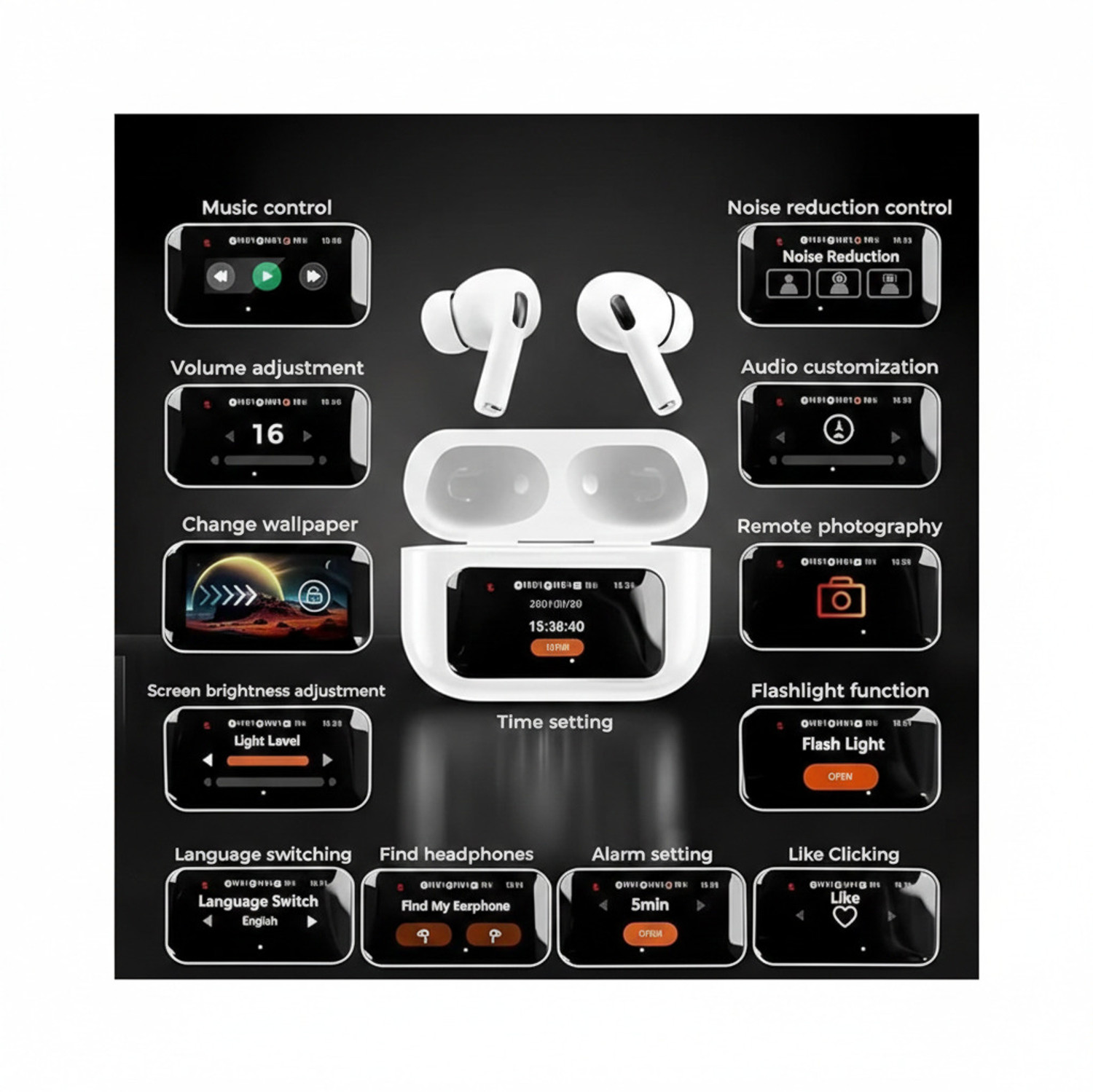Image of RD Accessories TWS Airbuds - 100 Bluetooth Headset (Black, True Wireless)