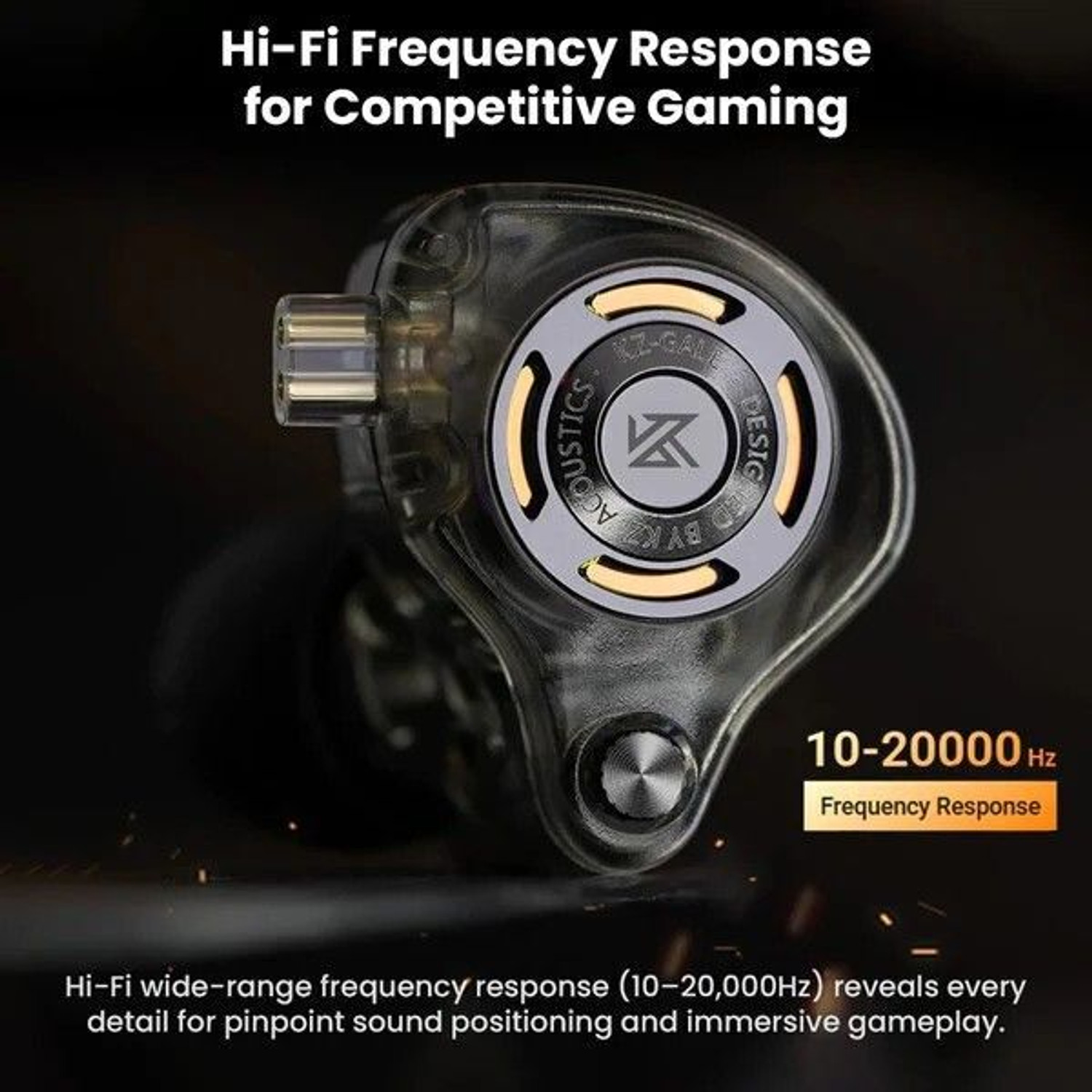 Image of KZ Gale Super Linear Dynamic Driver Gaming IEM (Type-C) Wired Gaming Headset (Black, In the Ear)