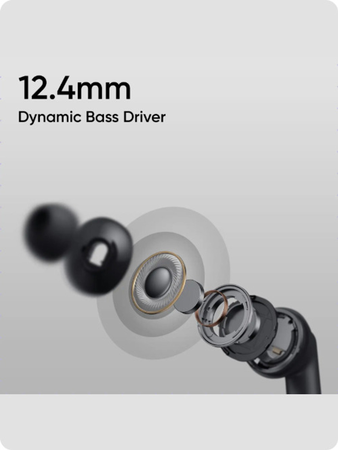 Image of RM INDIA REALME BUDS T310 LITE BLACK COLOUR 40HR PLAYTIME Bluetooth Headset (Black, True Wireless)