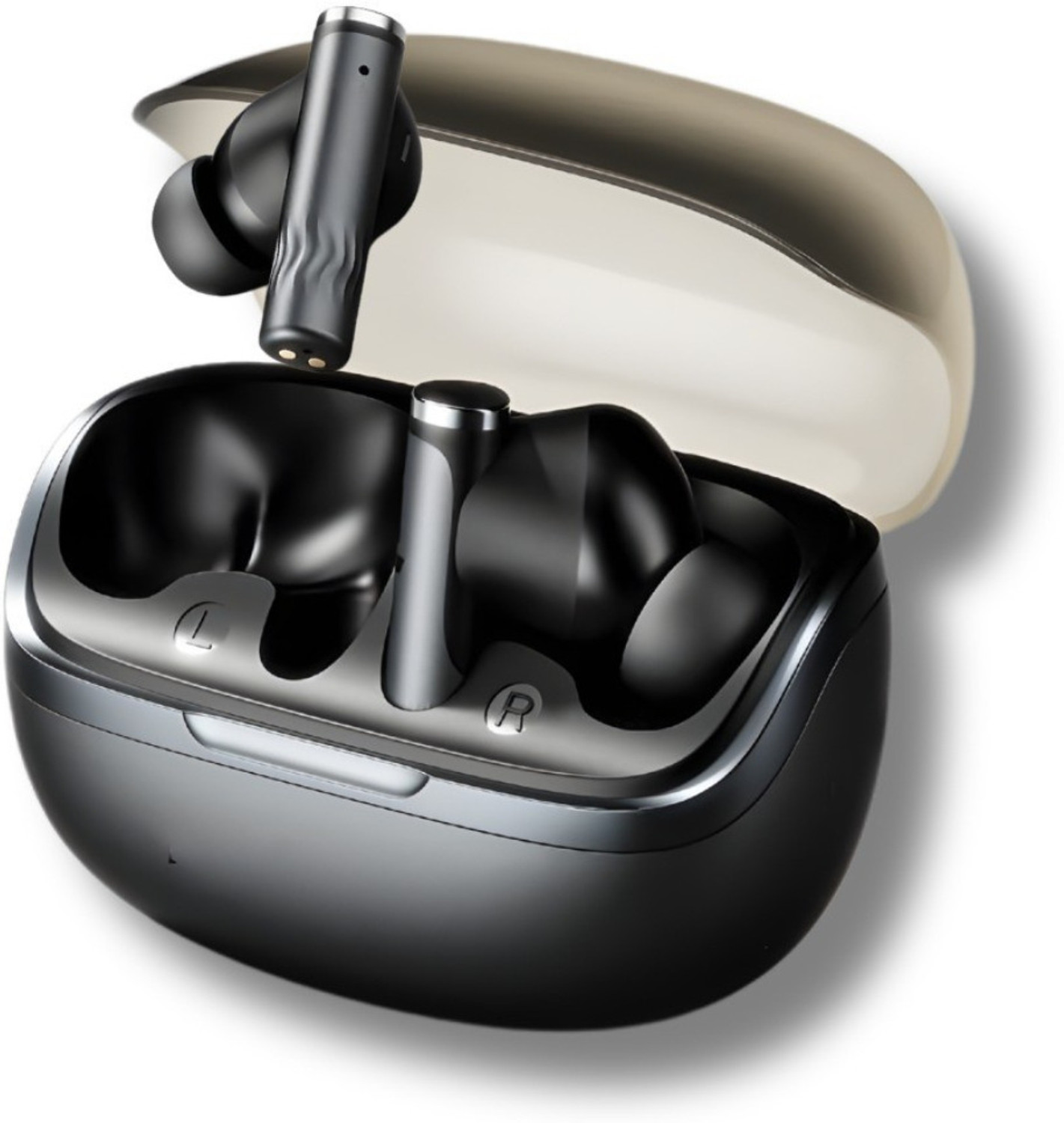 Image of Lynacz Original For Nirvana Zenith Pro Earbuds, Spatial Audio, 50dB Noise Cancellation Bluetooth Headset (80H Battery Backup, Low Latency, Type-C Fast Charging (Black), In the Ear)