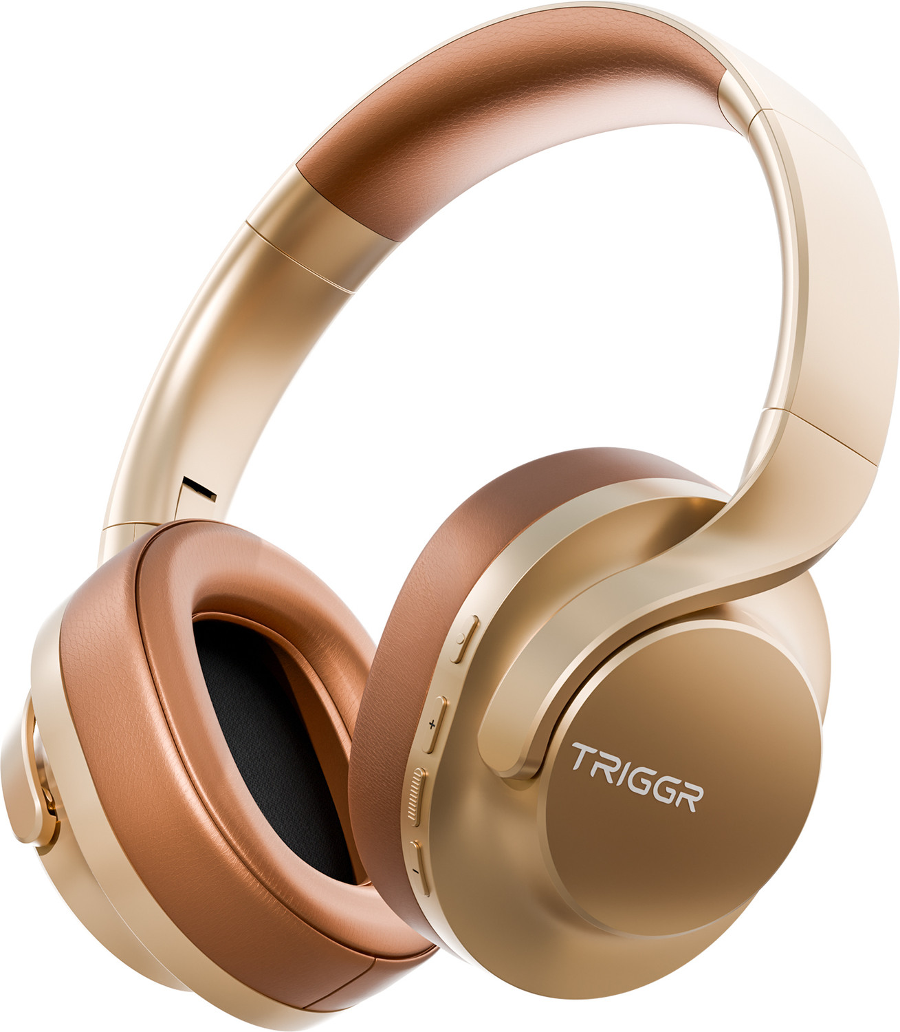 Image of Leaf Bass X414 Headphone, AI SOUND App, 50H Playtime, 40mm Driver, IPX5, BT v5.3 Bluetooth & Wired Headset (Desert Dune, On the Ear)