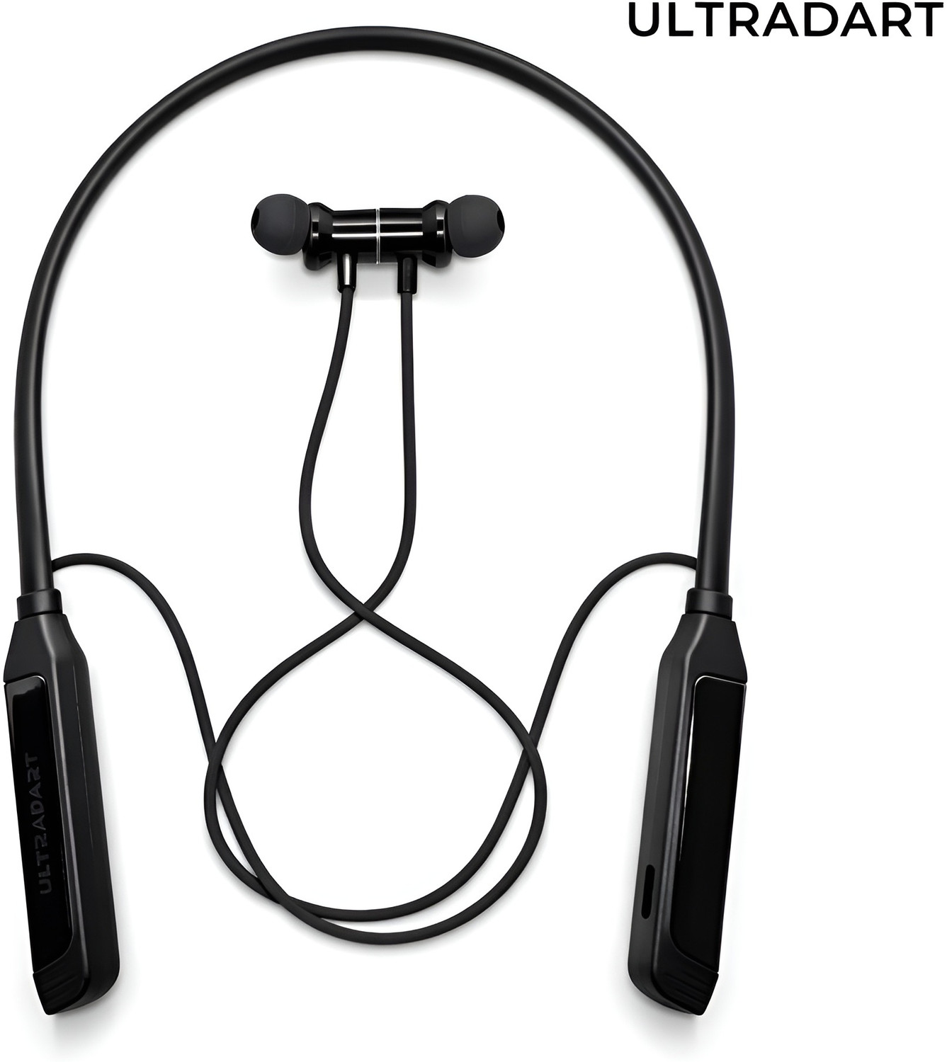 Image of ULTRADART Wireless Neckband with 48H Battery, Magnetic Auto On /Off & Type-C Fast Charging Bluetooth Headset (Black, In the Ear)