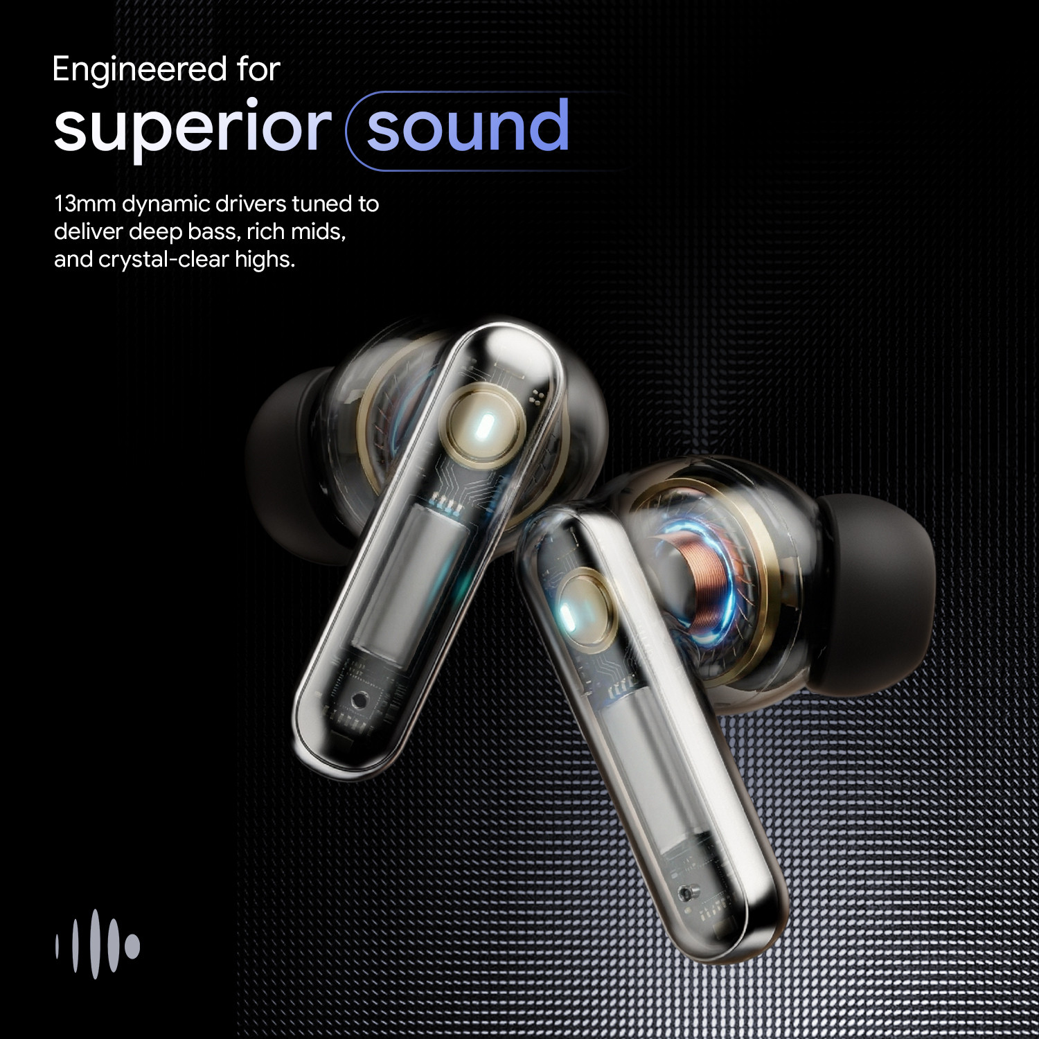 Image of Fire-Boltt Aero Luxe TWS Earbuds, Custom EQ Profiles, 50H Battery, Quad Mic ENC, BT 5.4 Bluetooth Headset (Polar White, True Wireless)