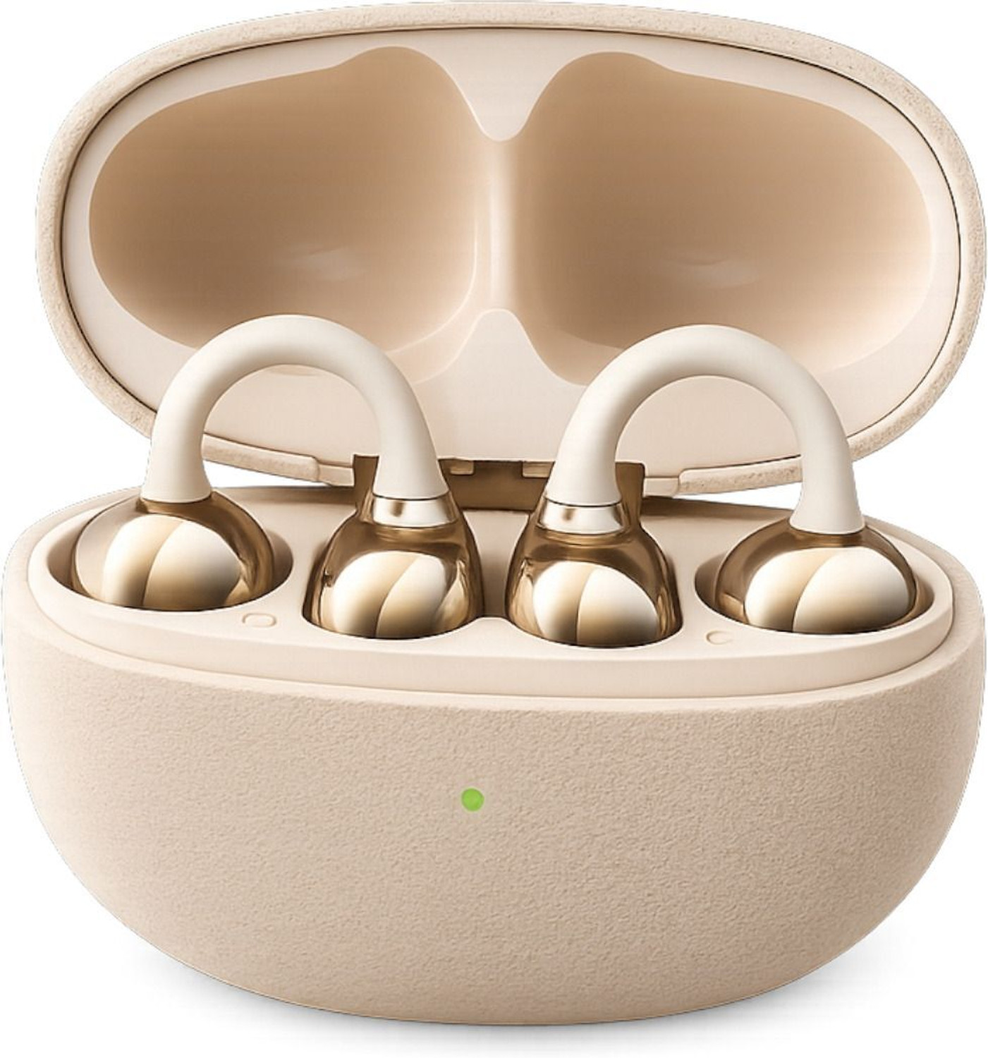 Image of VQRAX Girls earbuds earring design Ear-clip buds Korean stylish wireless earbuds 40H Bluetooth Headset (Beige, True Wireless)