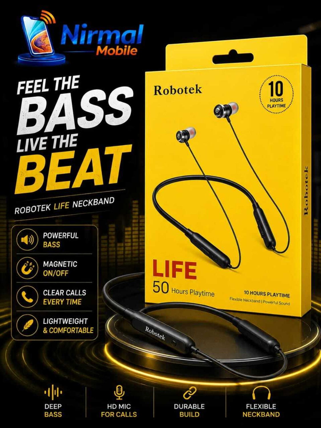 Image of itel Roar 60 Bluetooth Headset (Dark Blue, In the Ear)