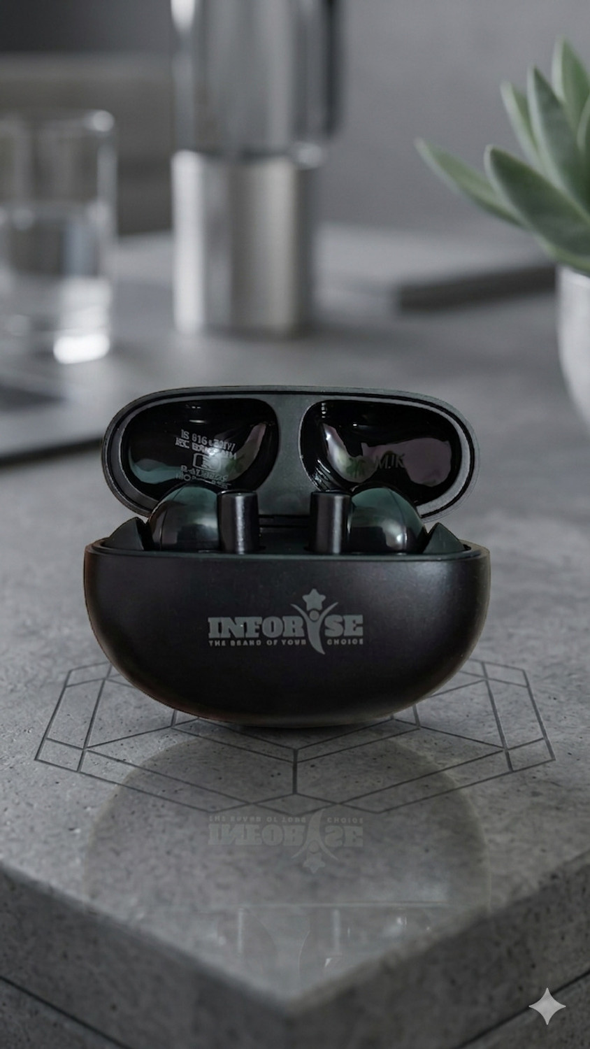 Image of INFORISE new C M F474 | Storm Max 40Hr Music Time HD TWS Earbuds| Airdopes HIPHOP Earbuds Bluetooth Headset (Yellow, True Wireless)