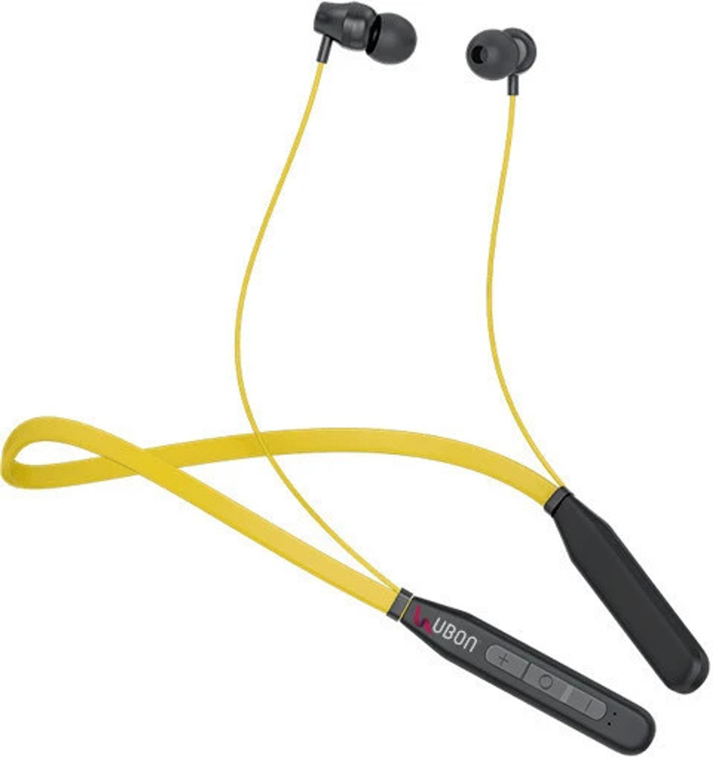Image of Ubon Wireless Earphone Neckband BT5200 Bass Factory 2.0 Bluetooth Headset (Yellow, In the Ear)