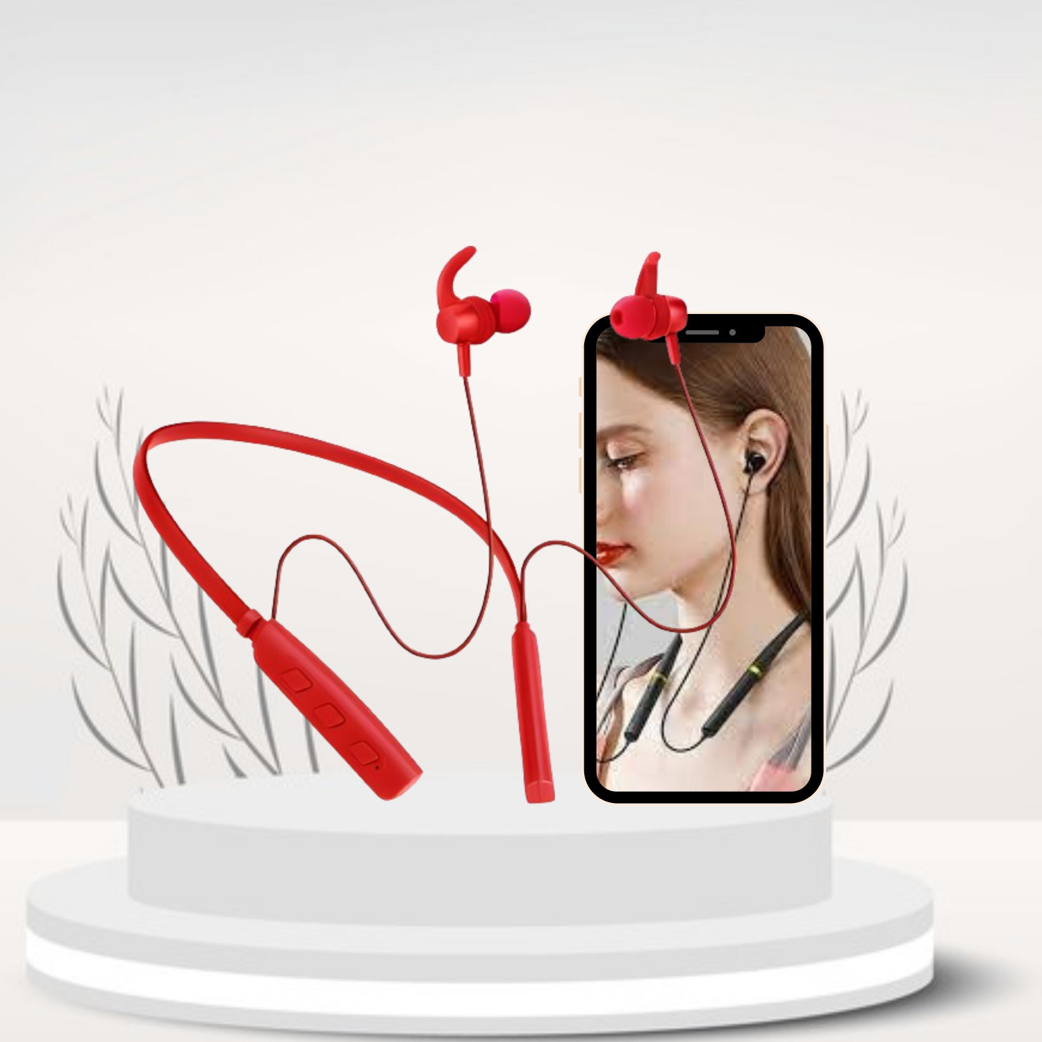 Image of GHEREL Original Advanced Compatible For Z3 Wireless Earphones Heavy Bass Bluetooth Bluetooth Headset (Neckband with Drivers with Smart Pairing (RED), In the Ear)