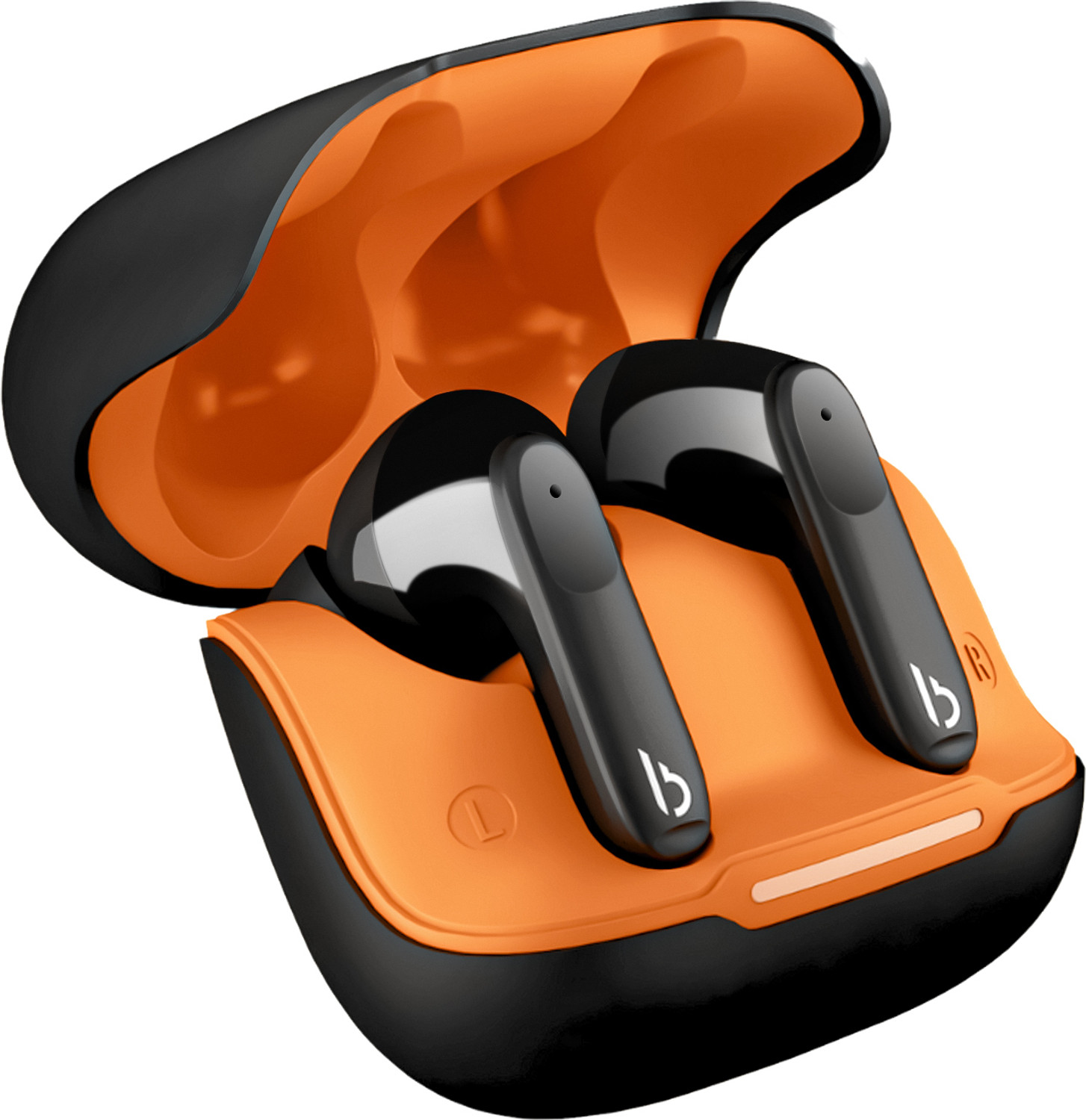 Image of BERTH X20 Earbuds with 40ms Low Latency, Bluetooth 5.4, 40H Playtime, 13 mm Driver Bluetooth Headset (Black, Orange, True Wireless)