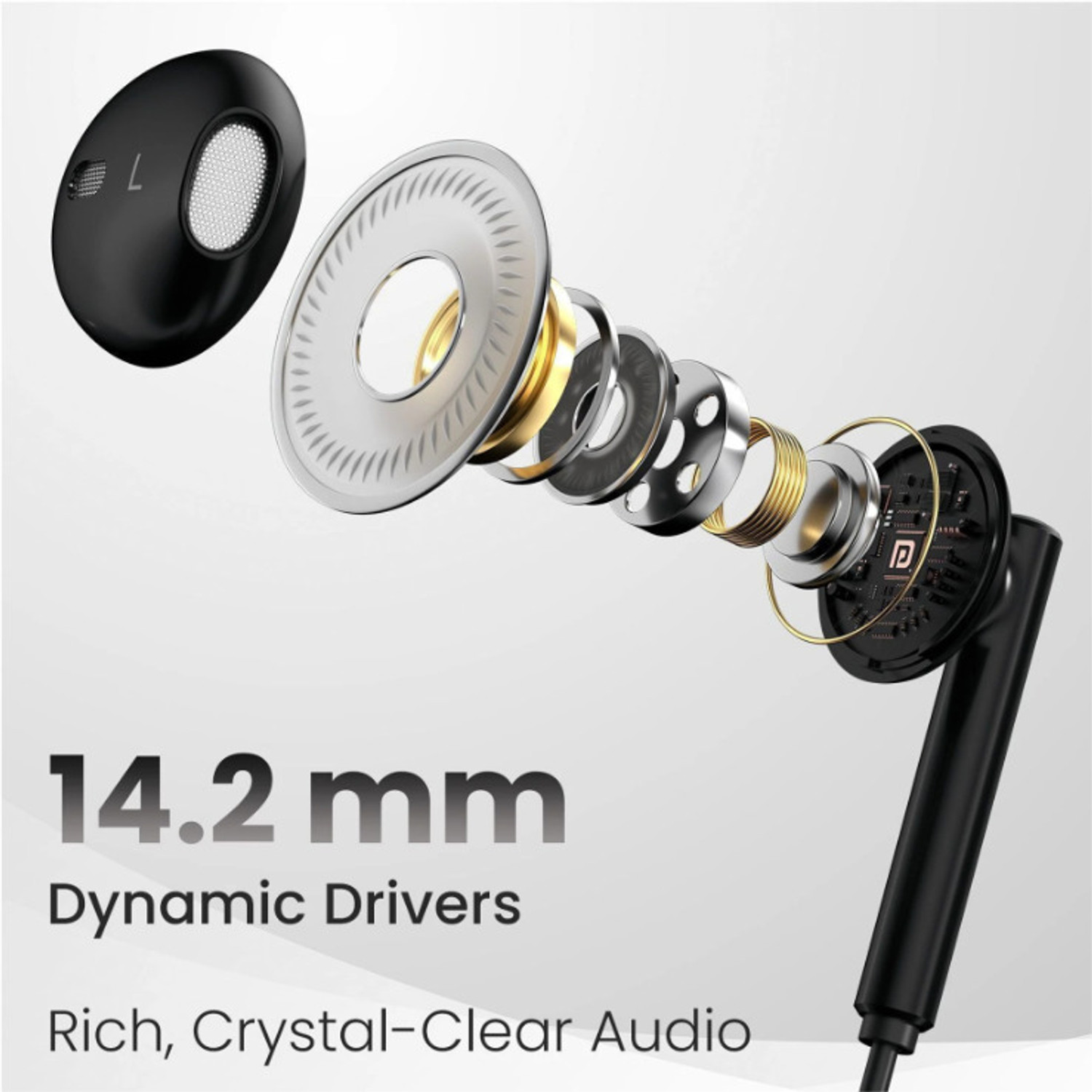 Image of Portronics COUNCH THETA C IN LINE MIC WIRED EARPHONE BLACK-1 Wired Headset (Black, In the Ear)