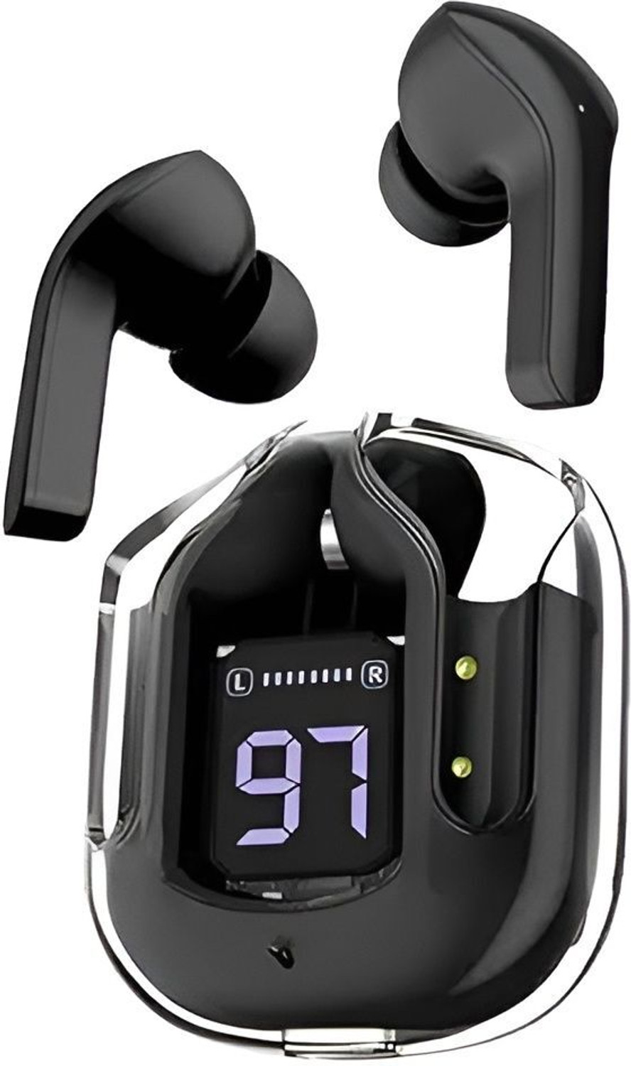 Image of Tecmarx Vibe Wireless Earbuds 30H Playtime, Deep Bass, Clear Sound Bluetooth Bluetooth Headset (Black, True Wireless)
