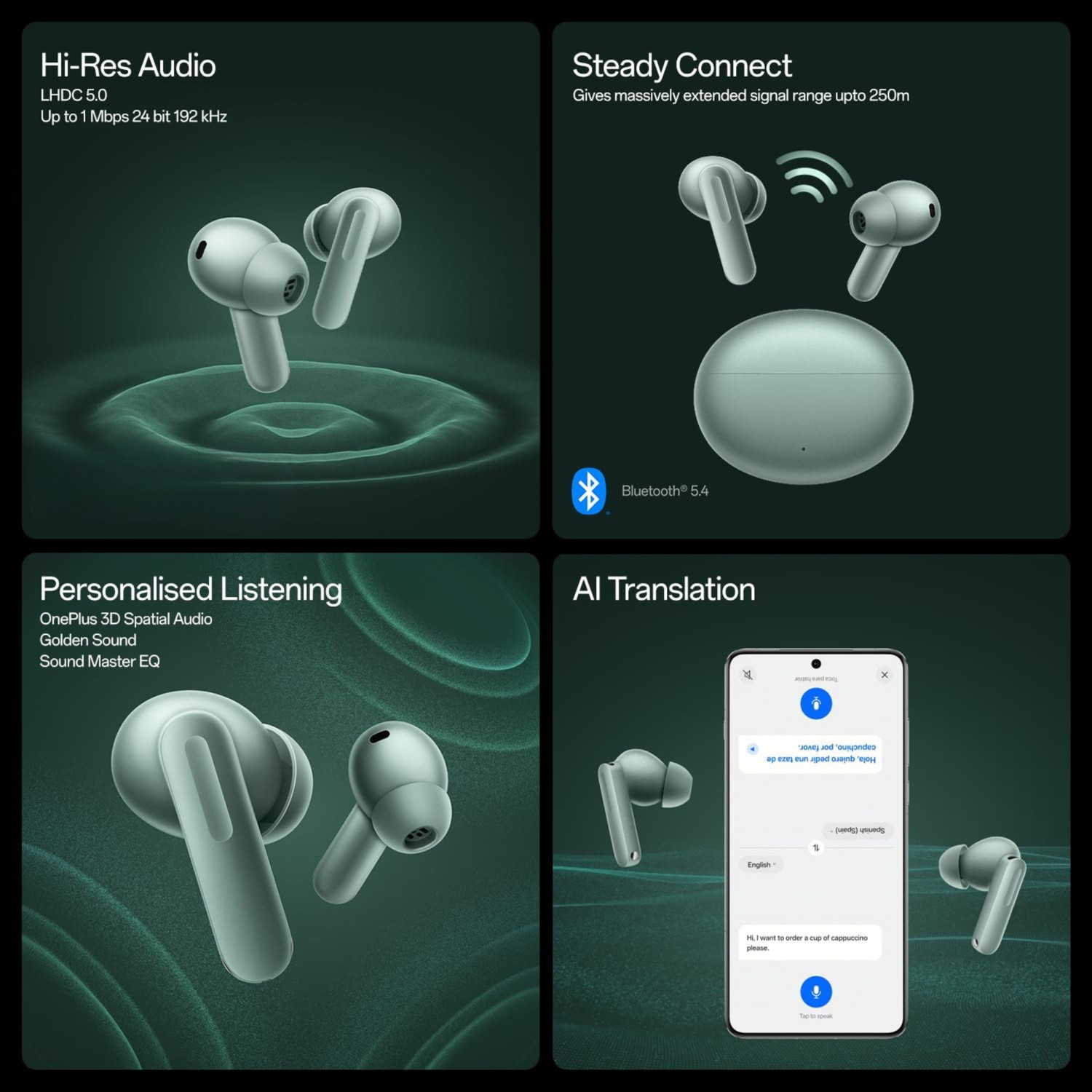 Image of Lynacz Original Buds 4 Wireless Earbuds with Dynaudio EQ Compatible with OnePlus Bluetooth Headset (Grey, True Wireless)