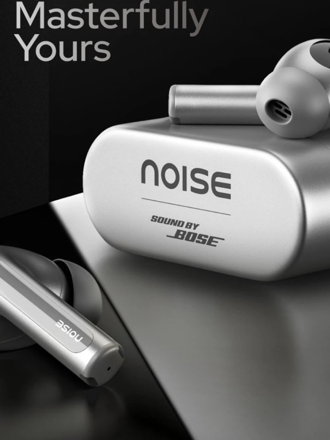 Image of TECHMAZE No i s e MasterBuds 2, Sound by B OSE, 51dB ANC T5 Bluetooth Headset (Black, True Wireless)