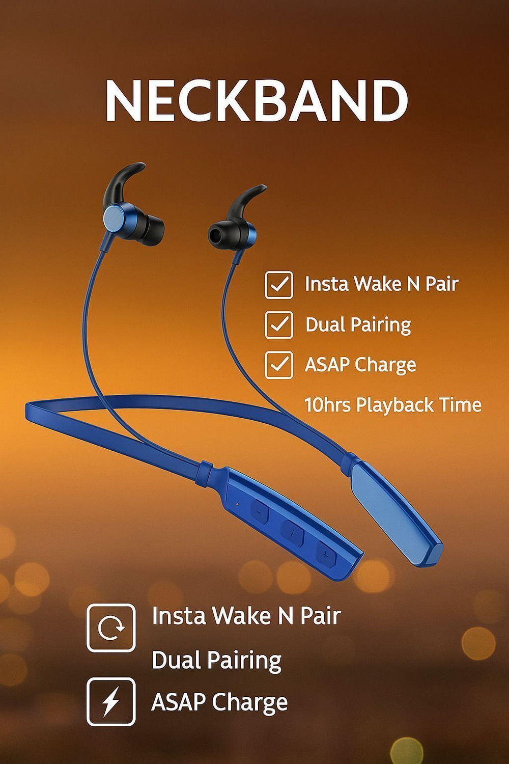 Image of RD Accessories TWS Airbuds - 100 Bluetooth Headset (Black, True Wireless)