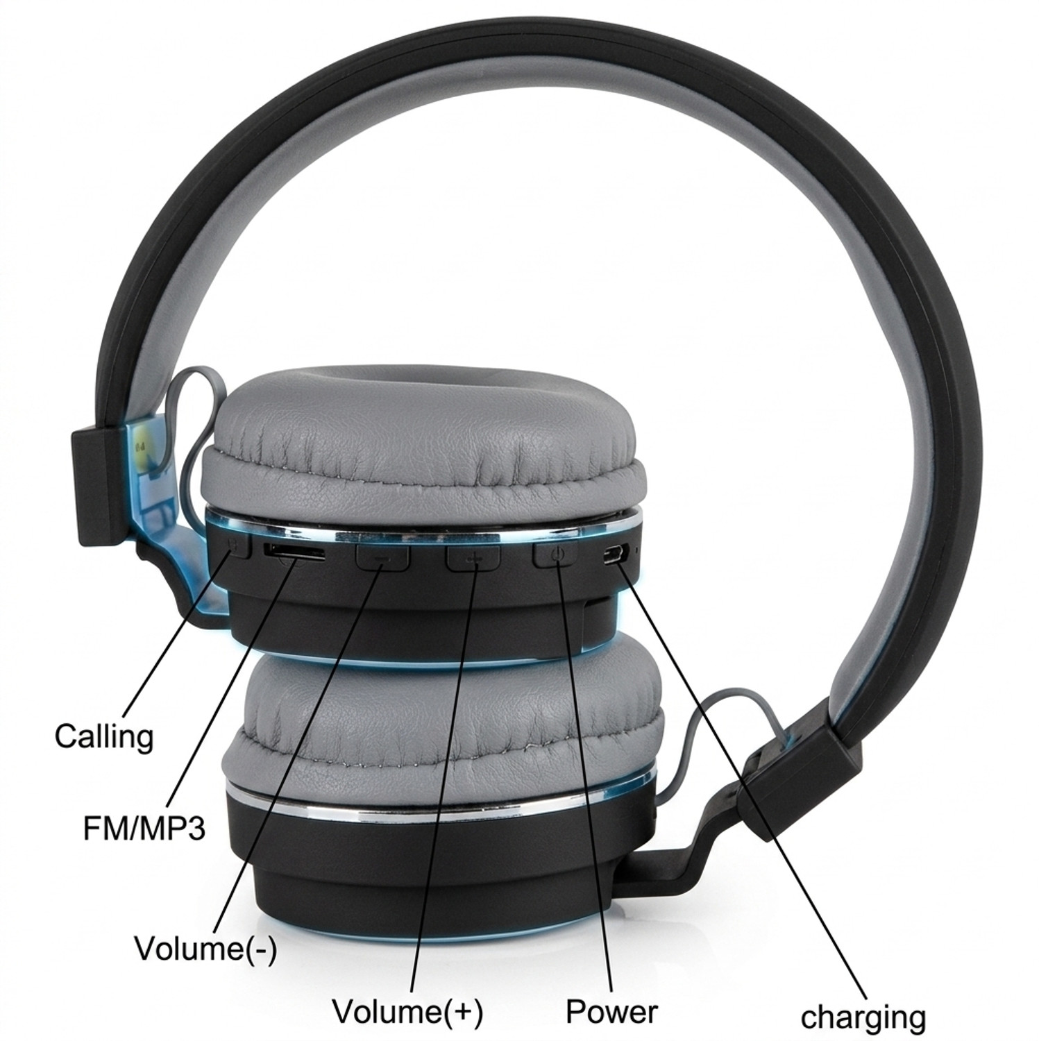 Image of ShreeVistaar Wireless Bluetooth Over Ear Headphones Foldable for Music Bluetooth Headset (Black, On the Ear)