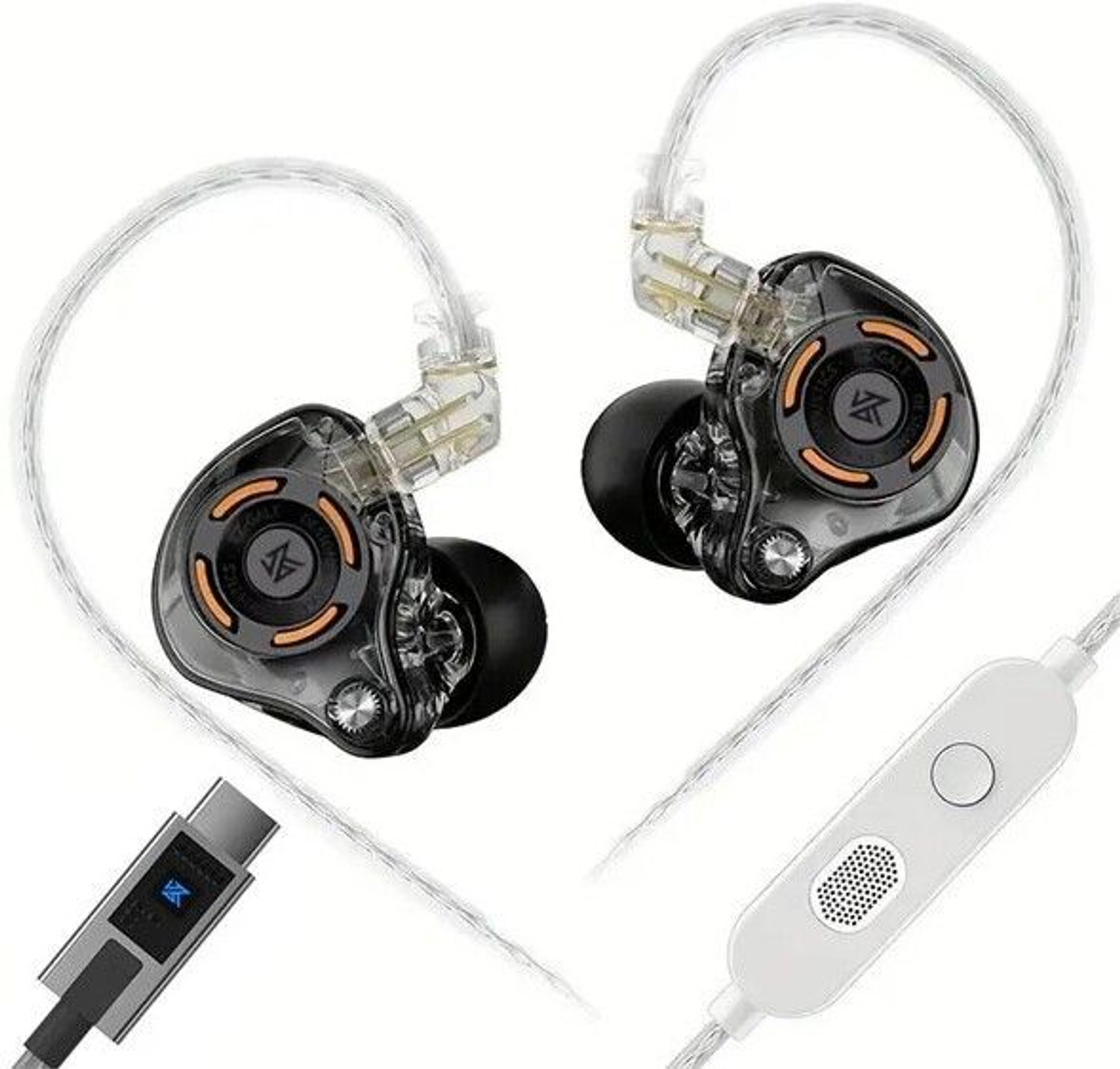 Image of KZ Gale Super Linear Dynamic Driver Gaming IEM (Type-C) Wired Gaming Headset (Black, In the Ear)