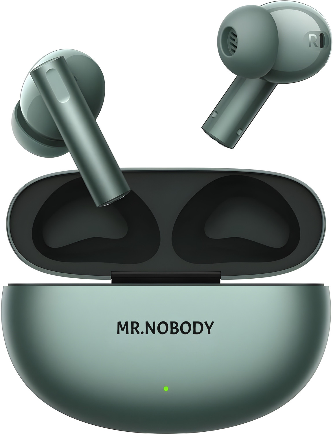 Image of MR.NOBODY Buds Air 6 TWS Earbuds, Hi-Res LHDC Audio, 12.4mm Deep Bass, 40 Hrs Playtime Bluetooth Headset (White, Silver, True Wireless)