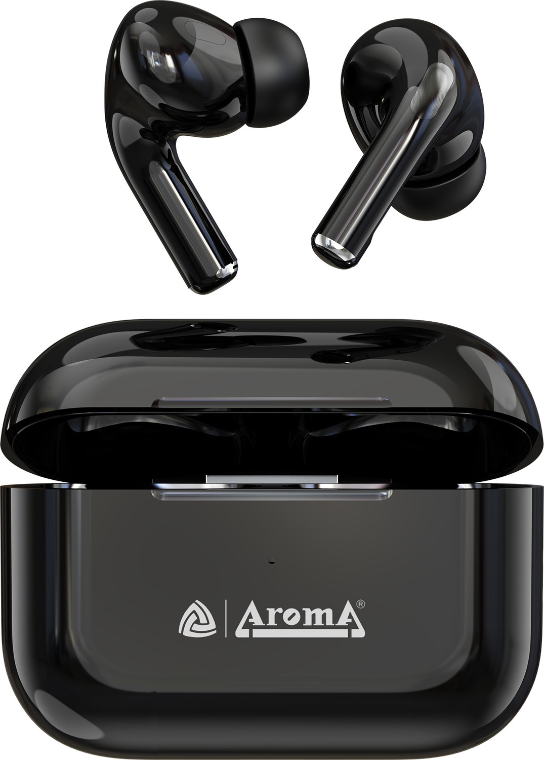 Image of Aroma NB121 Pro Pods Upto 40 Hours Playtime* Type C Fast Charging Dual Pairing Earbuds Bluetooth Headset (Crystal Black, True Wireless)