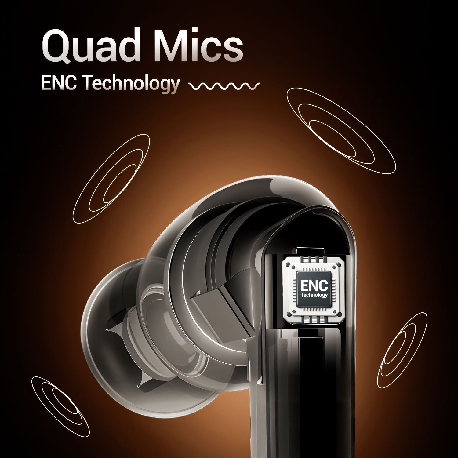Image of BERTH Earbuds Gravity With ANC 30db, 60H Playtime,Low Latency, 10mm Drivers, ENC Bluetooth Headset (Midnight Black, True Wireless)