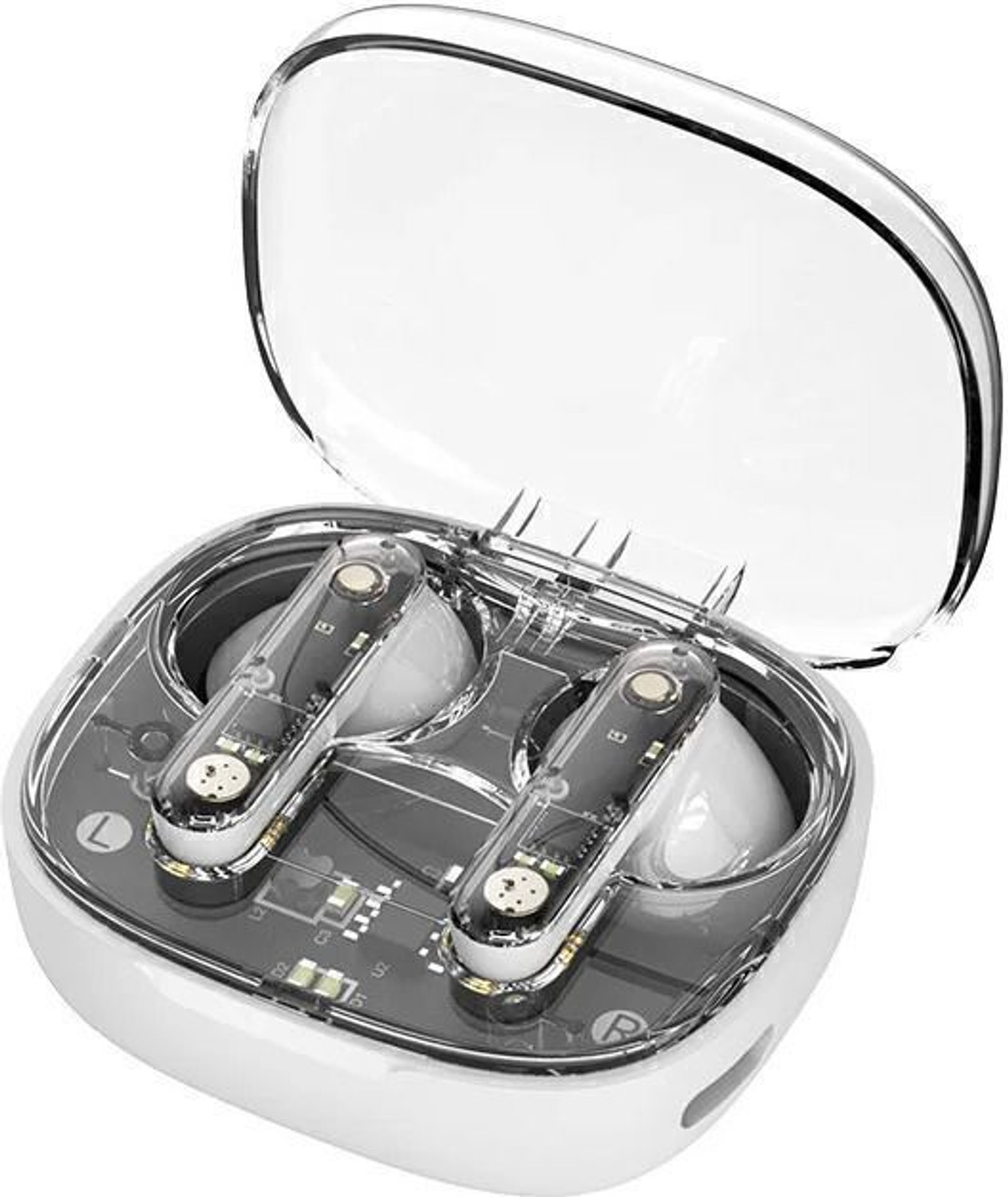 Image of Fire-Boltt Aero Drift TWS Earbuds, Custom EQ Profiles 50H Battery Display Case Quad Mic ENC Bluetooth Headset (White, True Wireless)