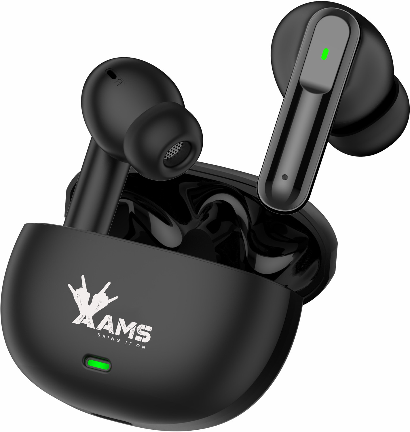 Image of Lynacz Original Compatible with Buds Air 8 TWS Earbuds with 55dB ANC, 58H Playtime -(Black) Bluetooth Headset (Dual Drivers, Hi-Res LHDC Audio, 6 Mic ENC, Low Latency Gaming, Bluetooth 5.4, In the Ear)