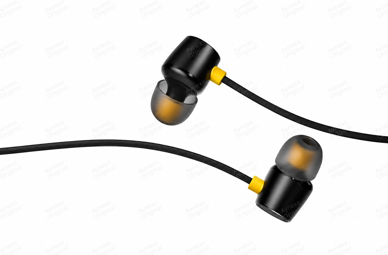 Image of AYNEXS ORIGINAL for Realme Buds 2 Neo Wired Earphones with Mic, 11.2mm Bass Driver, Tangle-Free Wired Headset (Black, In the Ear)