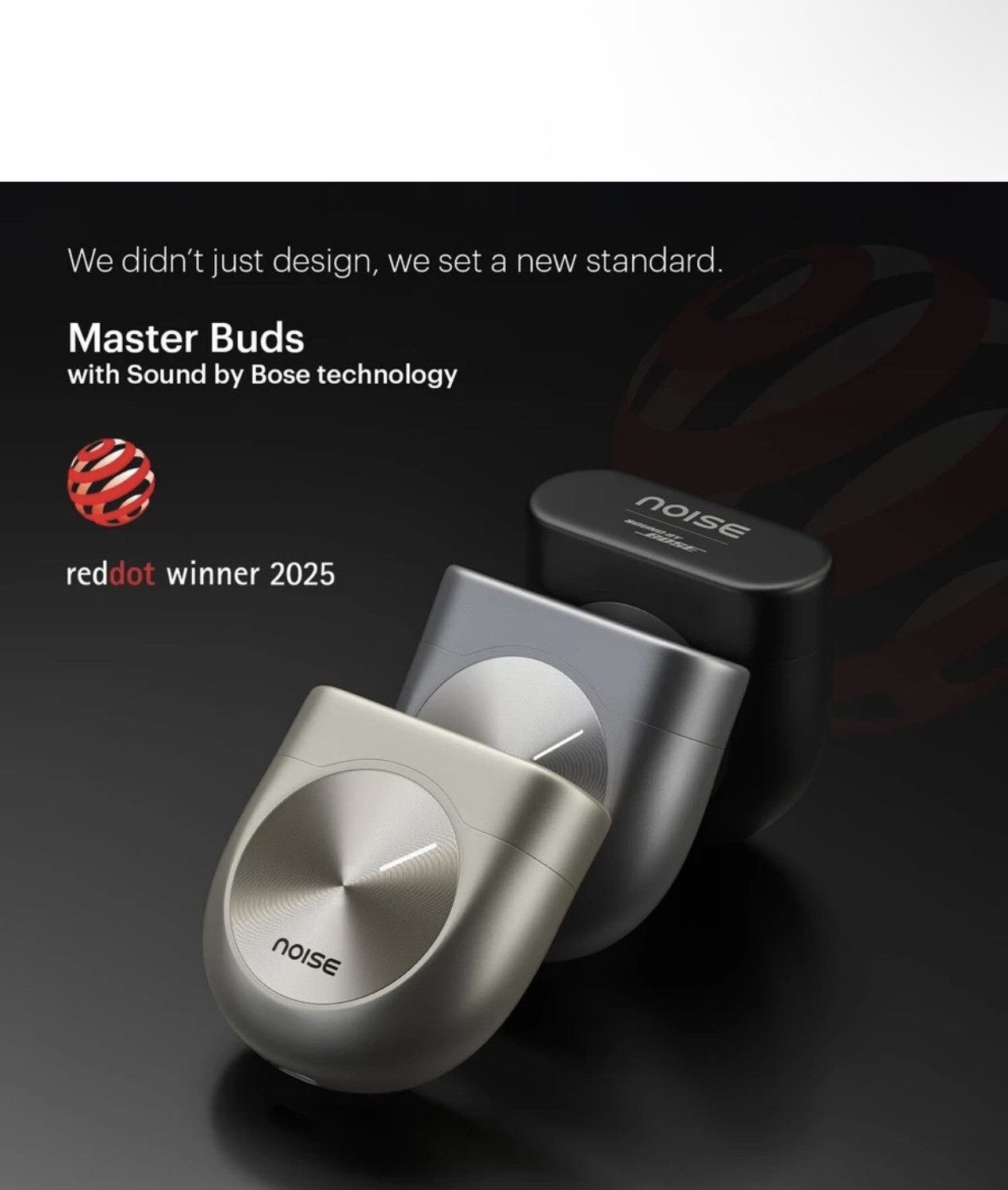 Image of TECHMAZE No i s e MasterBuds 2, Sound by B OSE, 51dB ANC T5 Bluetooth Headset (Black, True Wireless)