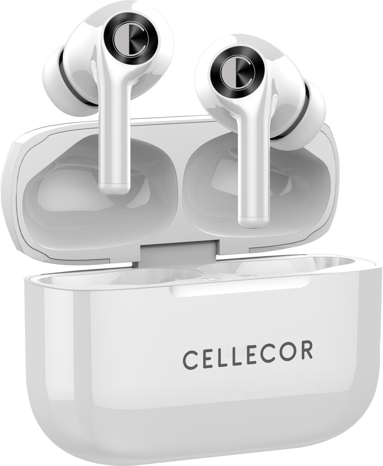 Image of Cellecor BroPods CB22 TWS With 45 Hrs, ENC, 13mm Driver, BT v5.1, Voice Assistant, IPX4 Bluetooth Headset (White, True Wireless)