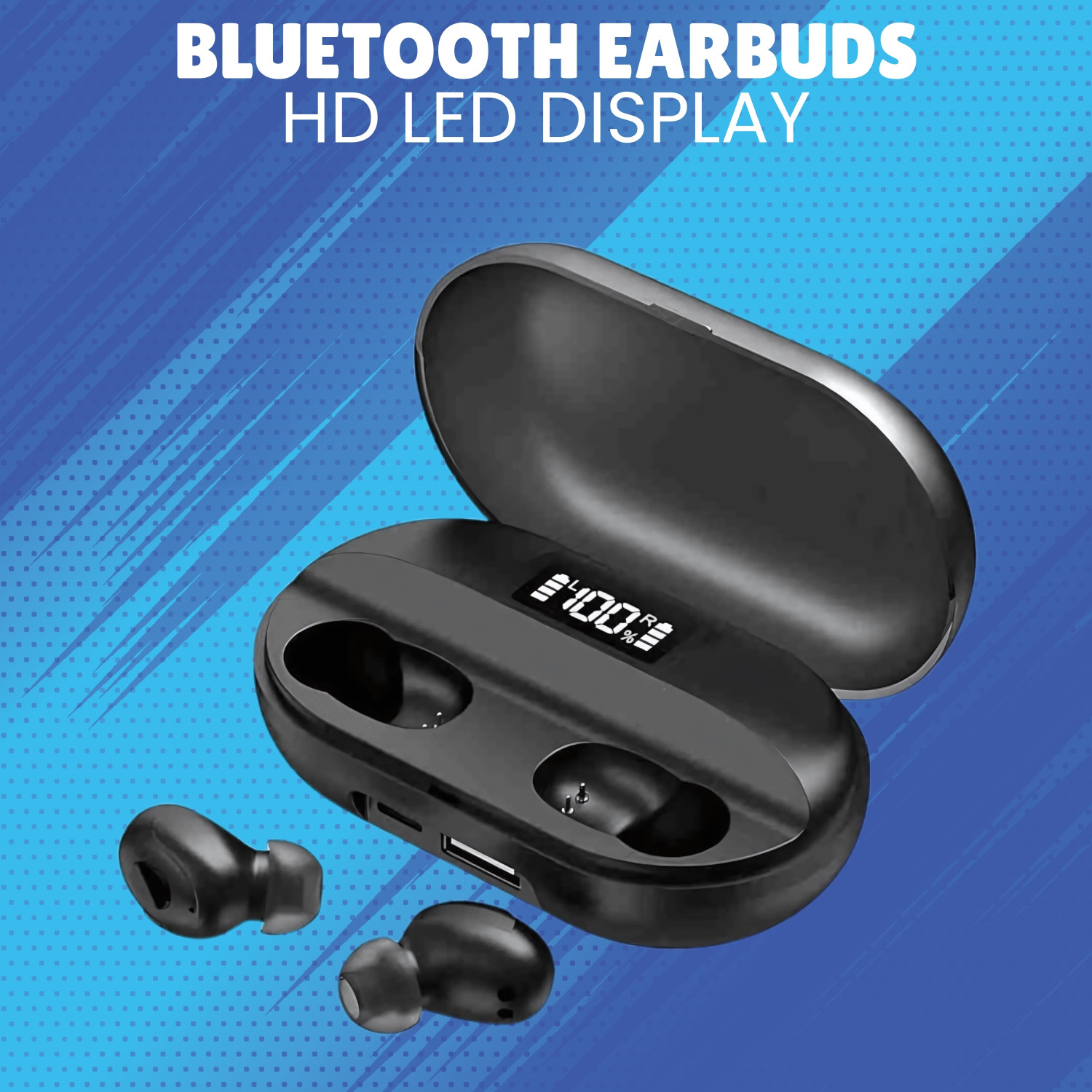 Image of Lynacz Original Bluetooth Wireless Earbuds Compatible for Oppo Enco X3, Touch Controls Bluetooth Headset (Black, In the Ear)