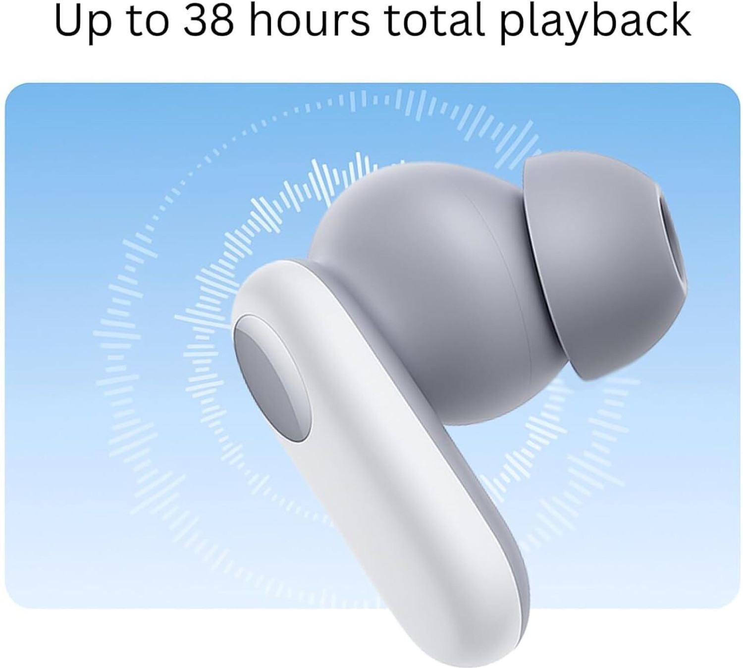 Image of Lynacz Original Buds 2R Wireless Earbuds - 12.4mm Drivers, Bluetooth Headset (Long 38H Battery, Quad Mic ENC, IP55 - White, In the Ear)
