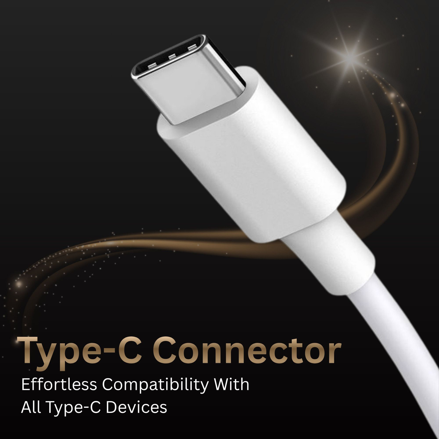 Image of Umake Type-C Wired Earphones with Mic & Volume Control | High Bass Stereo Sound Wired Headset (White, In the Ear)
