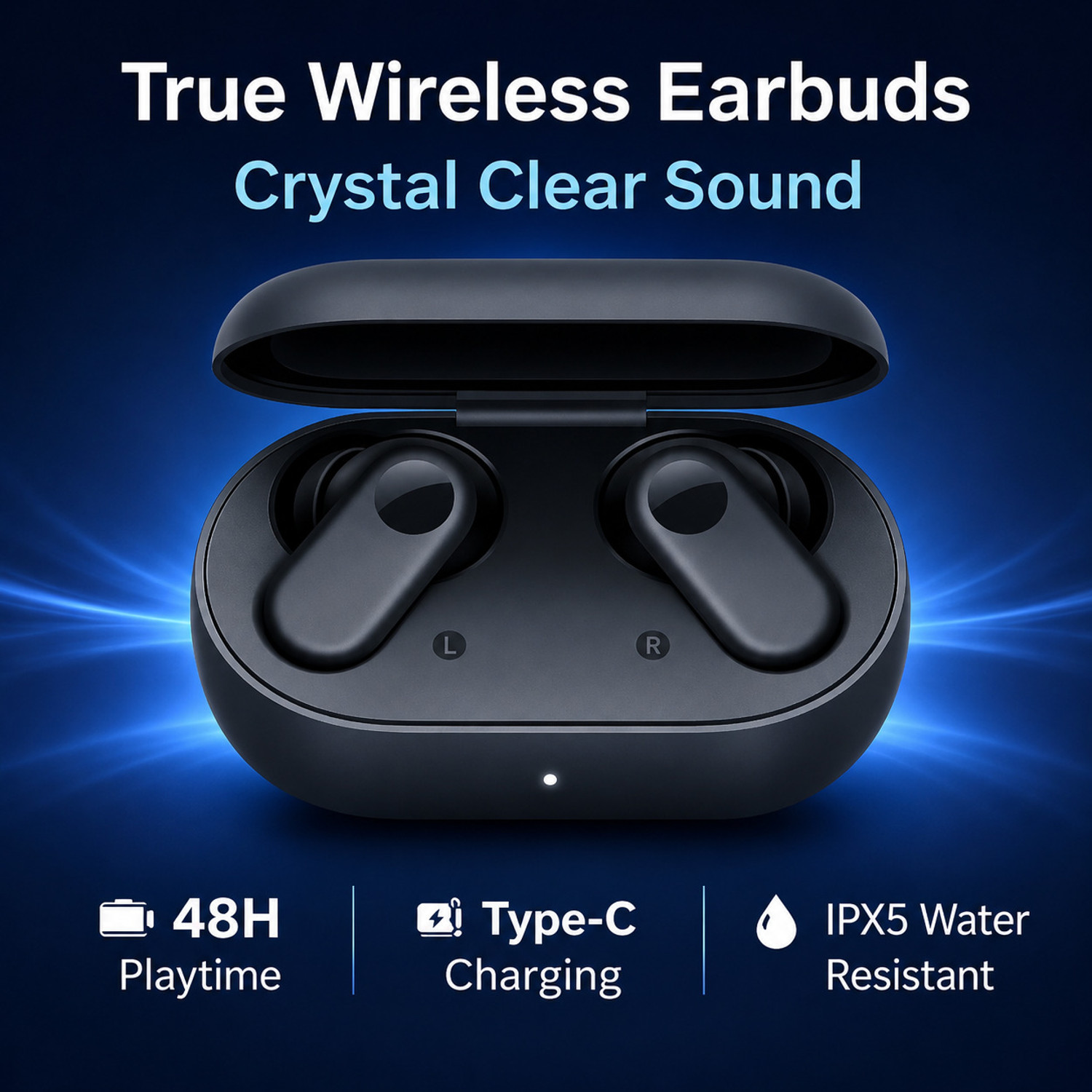Image of itel Roar 60 Bluetooth Headset (Dark Blue, In the Ear)