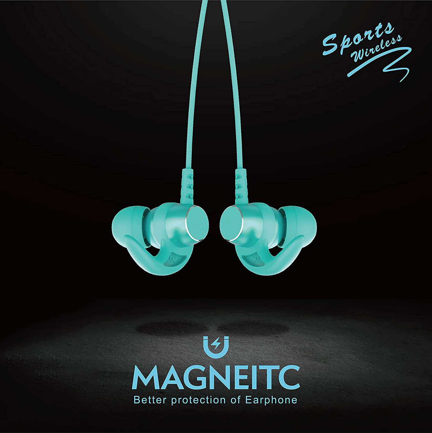 Image of IZWI Sports Fit Bluetooth Earphones with 35Hrs Battery, Fast Charging, Bluetooth V5.0 Bluetooth Headset (GREEN 35HOUR BATTERY BACKUP, In the Ear)