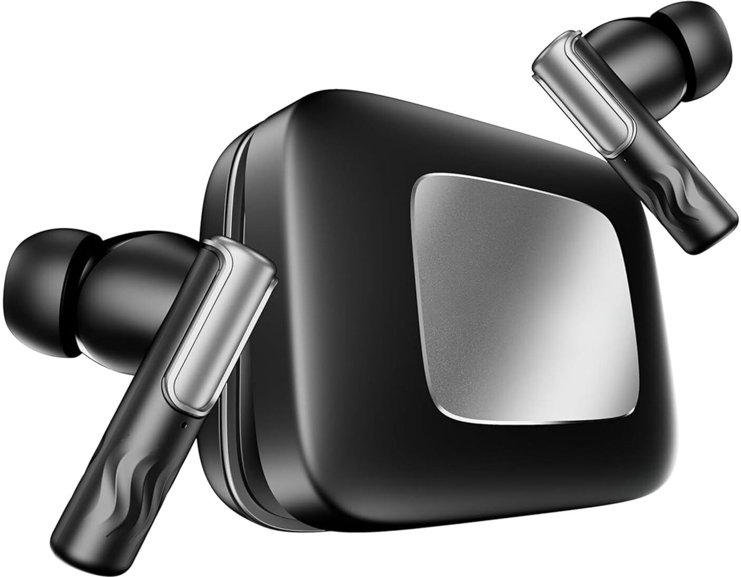 Image of Lynacz Original Titanium Dual Drivers, Bluetooth Earbuds Compatible with Boat Buds2 Bluetooth Headset (Black, True Wireless)