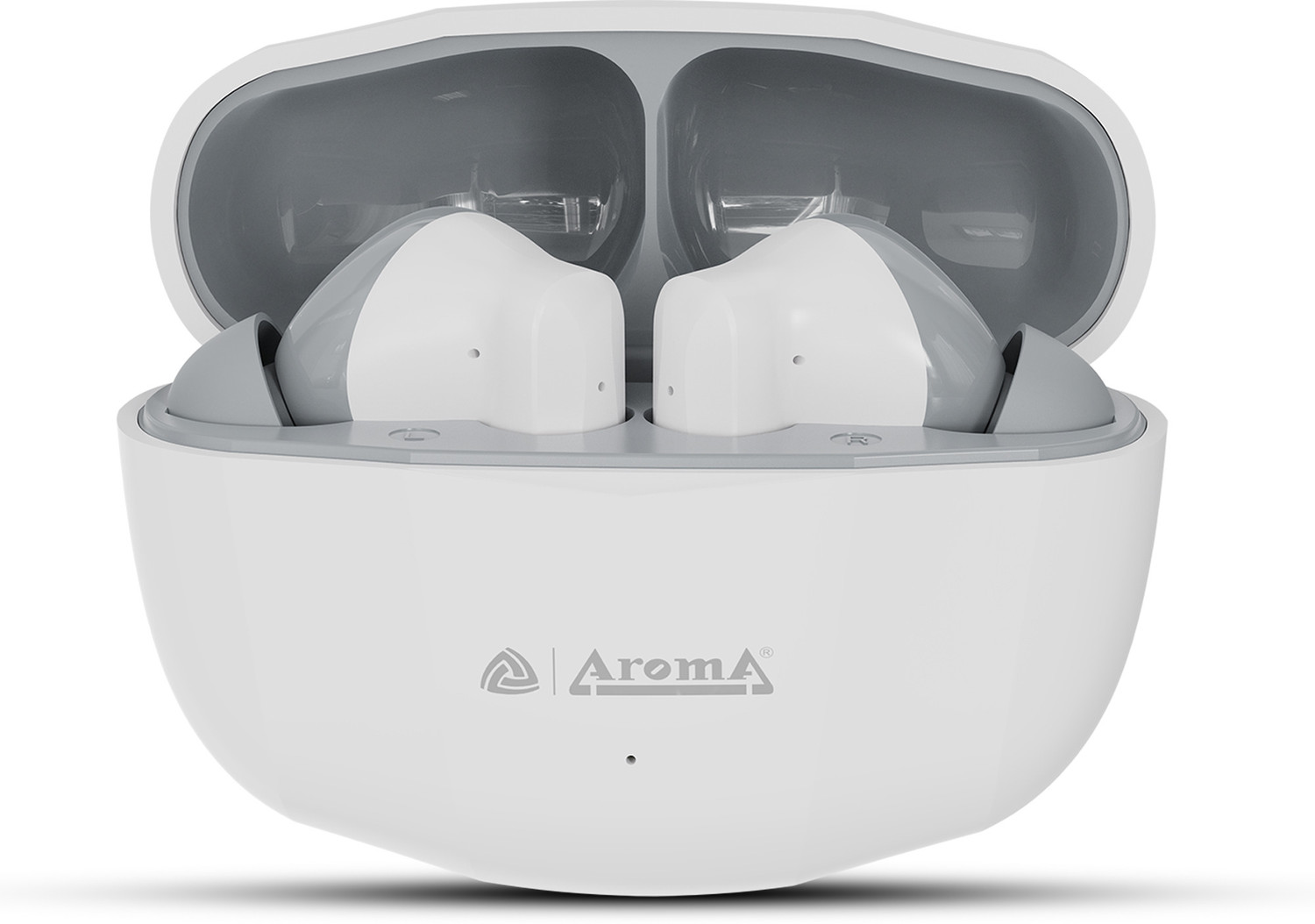 Image of Aroma NB121 Pro Pods Upto 40 Hours Playtime* Type C Fast Charging Dual Pairing Earbuds Bluetooth Headset (Crystal White, True Wireless)