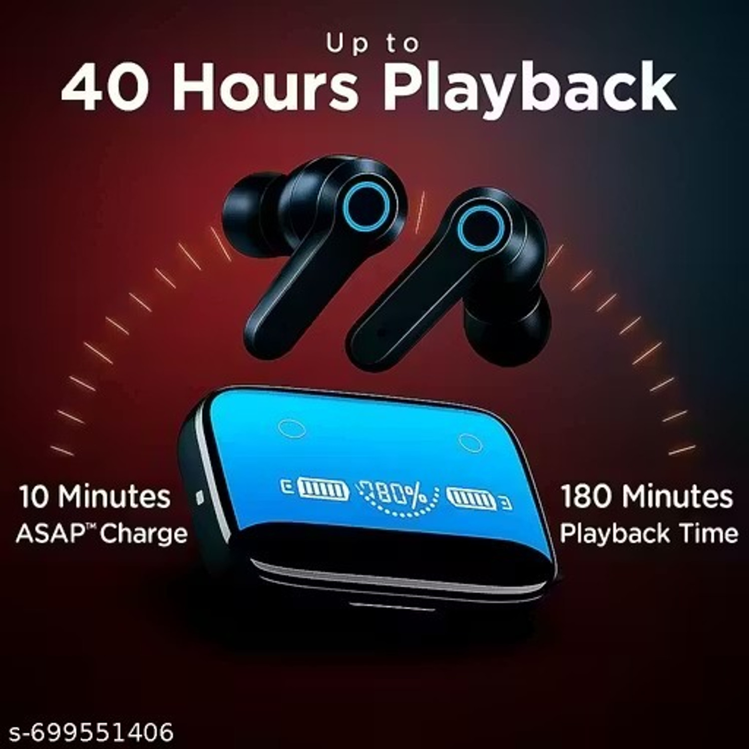 Image of SUPRONICS M19 EARBUDS CUM POWERBANK WITH TORCH DD17 Bluetooth Headset (Black, True Wireless)