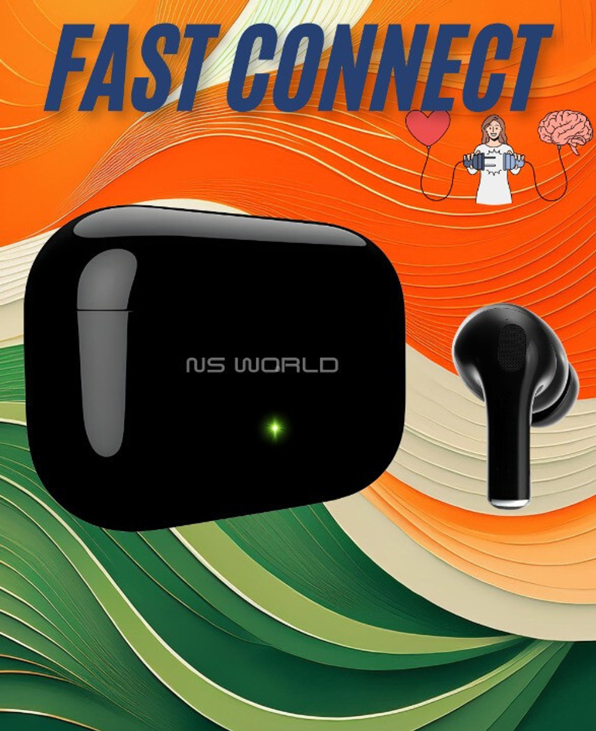 Image of NS WORLD Thunderbuds PRO 1 | BT Bass | Top Tws Earphone | Touch Earbuds & Airbuds Bluetooth Headset (Black, True Wireless)