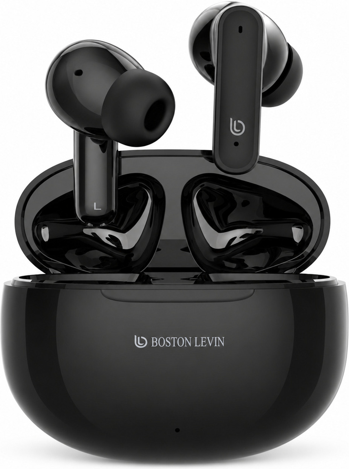 Image of Boston Levin ARMX Earbuds with Playtime 30H,Low Latency Gaming,13mm Drivers,IPX5,BT5.3,TWS Bluetooth Headset (Black, In the Ear)